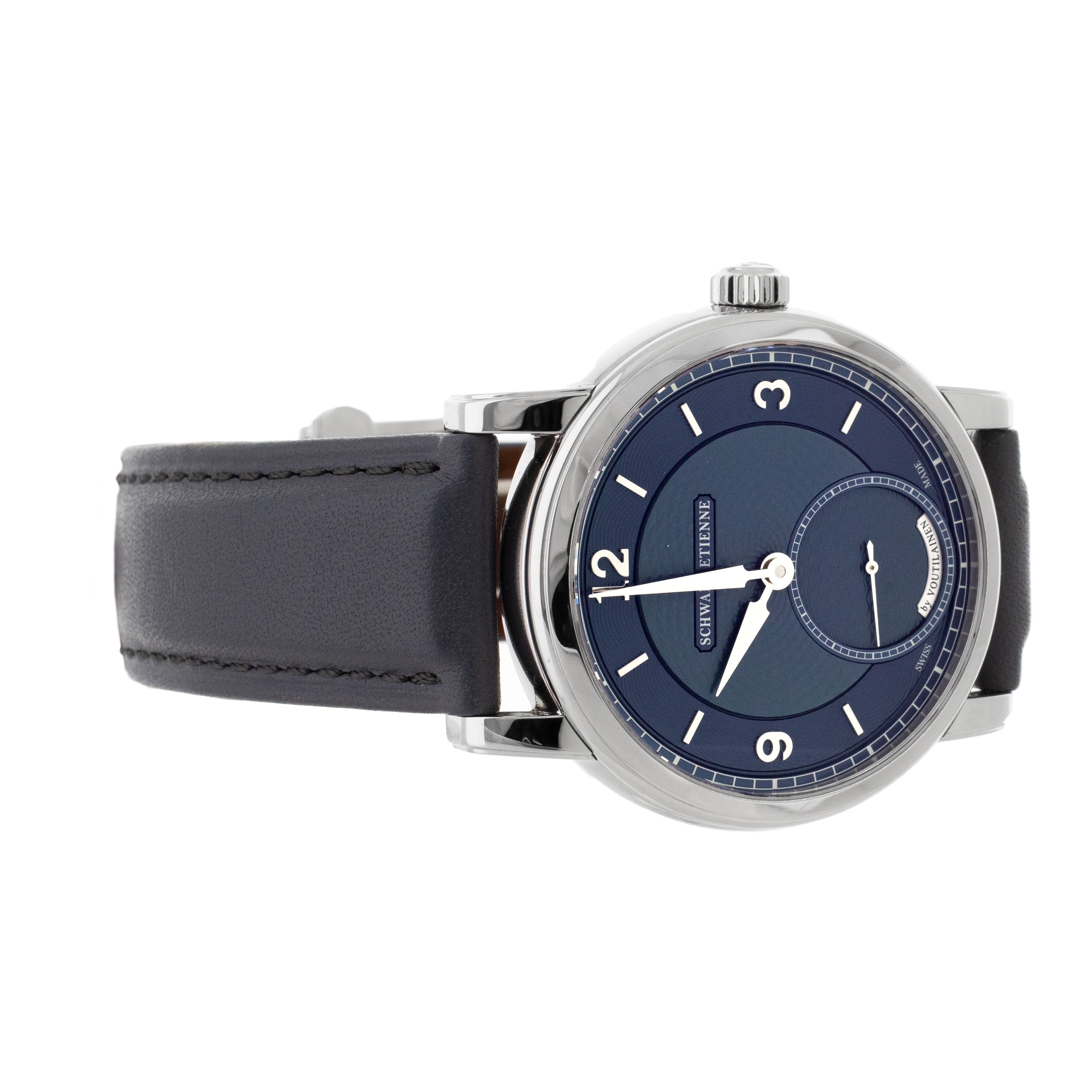 Schwarz Etienne Roma Synergy Steel Blue Voutilainen Dial 39mm WROVMA Full Set SERVICED