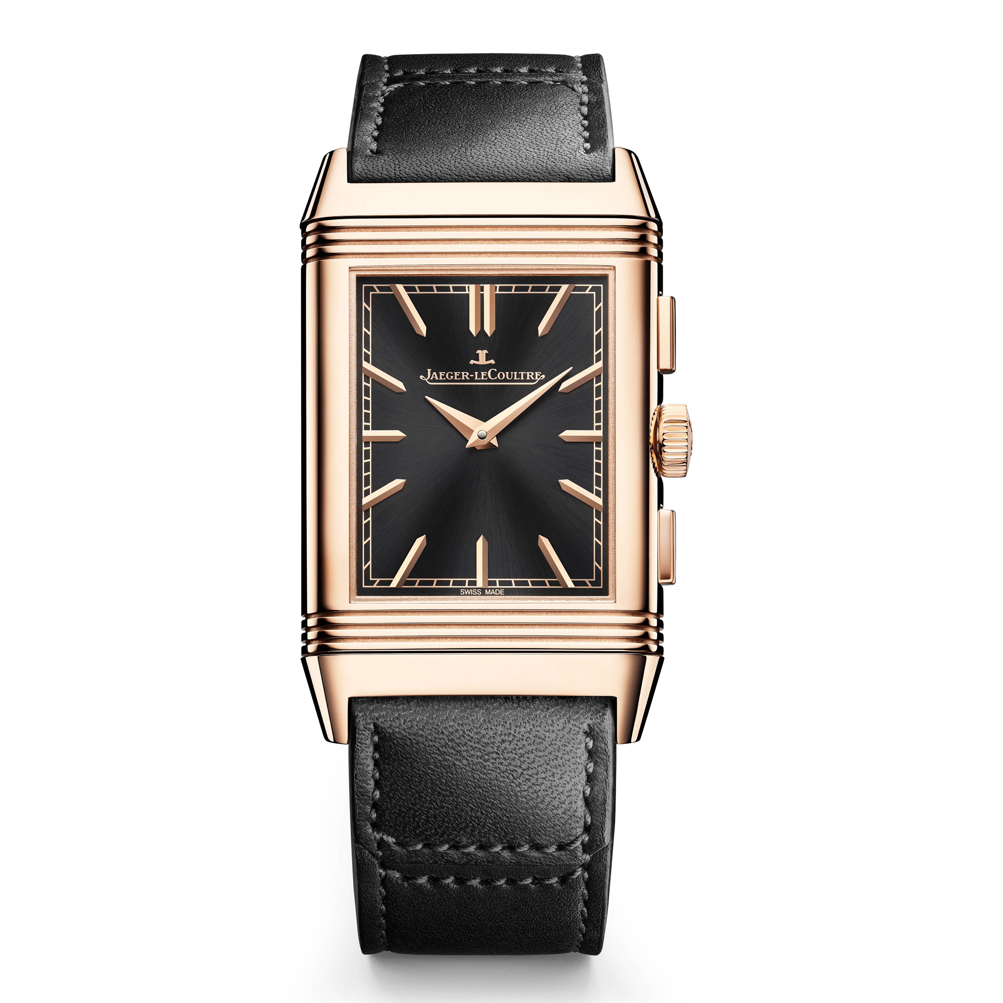 Jaeger-LeCoultre Reverso Chronograph Watch, 49.4x29.9mm Black Dial, Q389257J