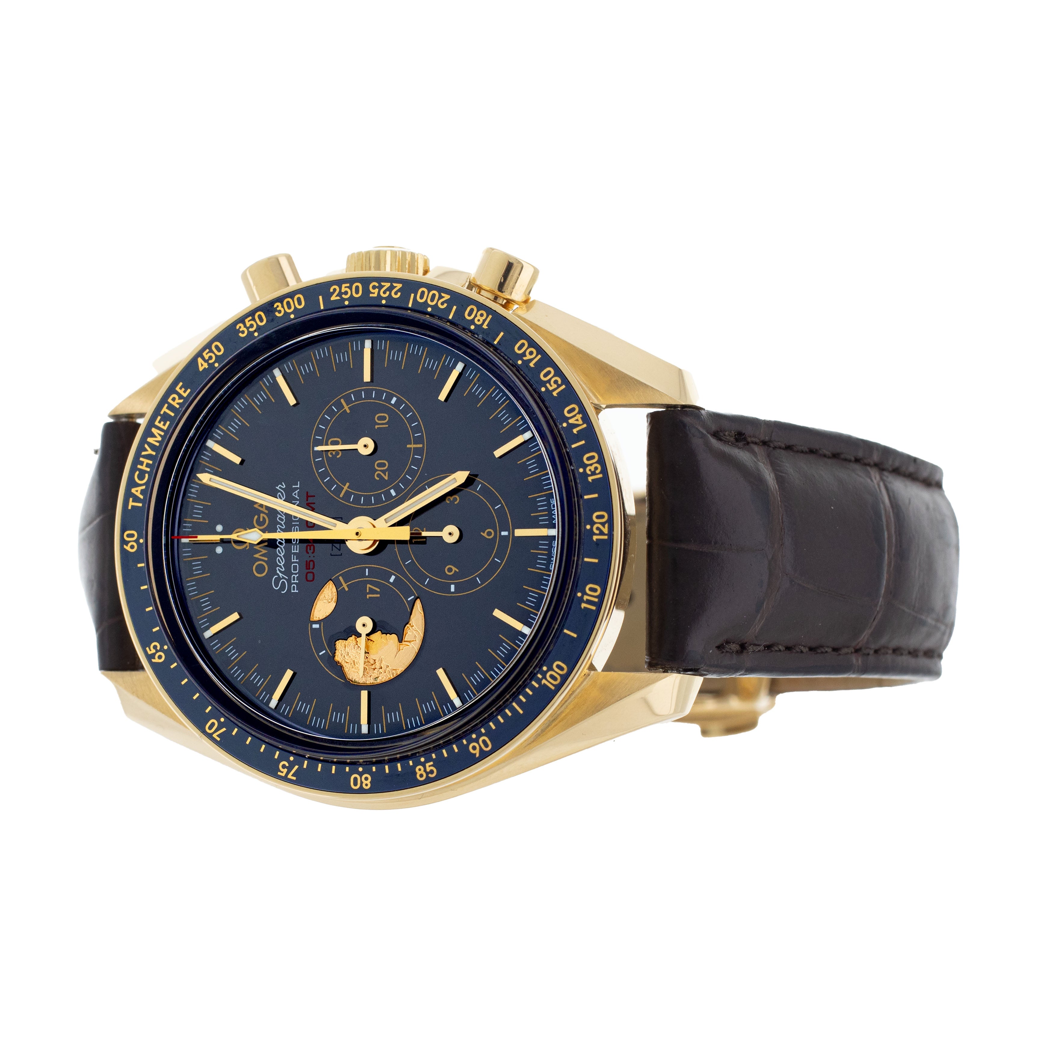 Omega Speedmaster Anniversary Series Gold Blue 42mm 311.63.42.30.03.001 Full Set