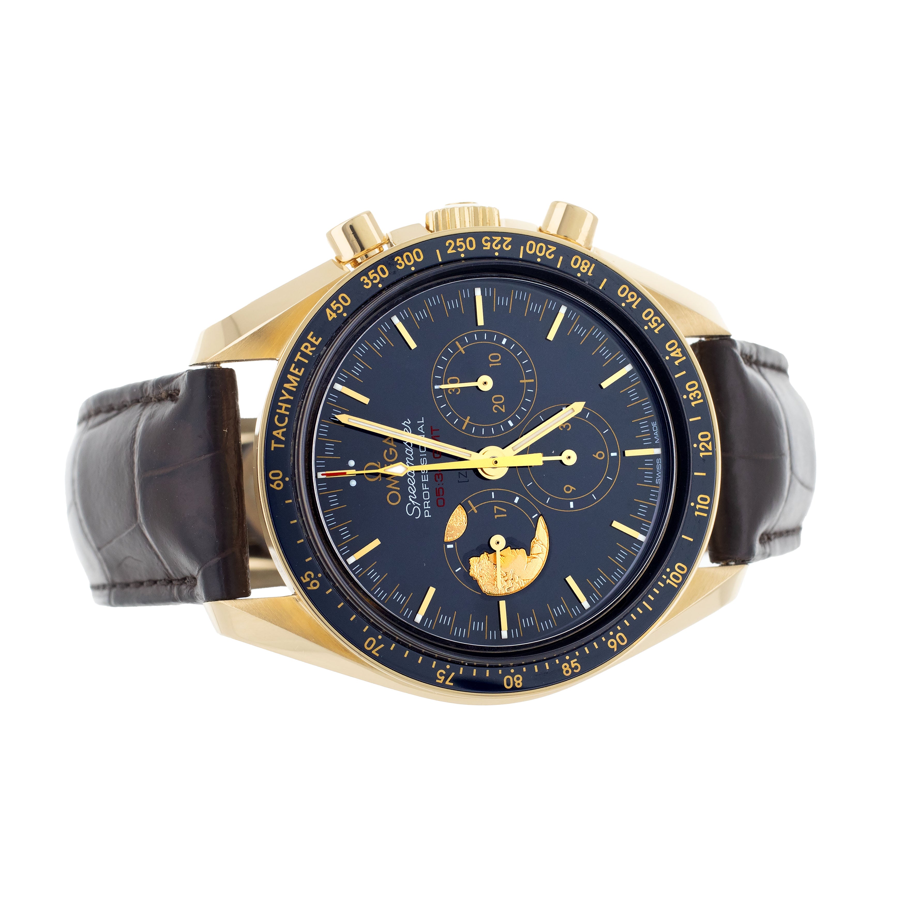Omega Speedmaster Anniversary Series Gold Blue 42mm 311.63.42.30.03.001 Full Set