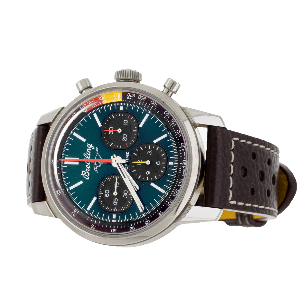 Breitling Top Time Mustang Stainless Steel Green Dial 41mm AB0176 Full Set