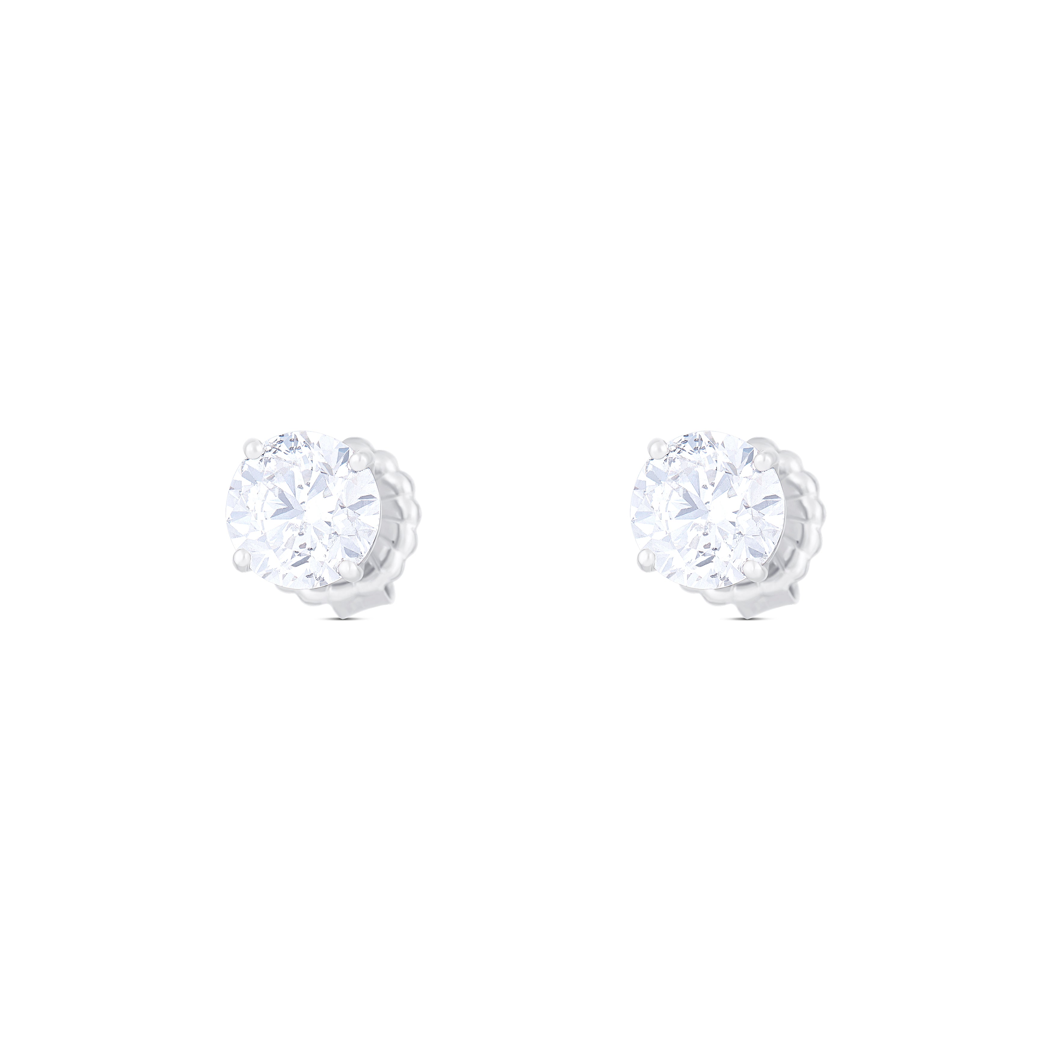 18K White Gold Round Diamond Studs GIA Certified
