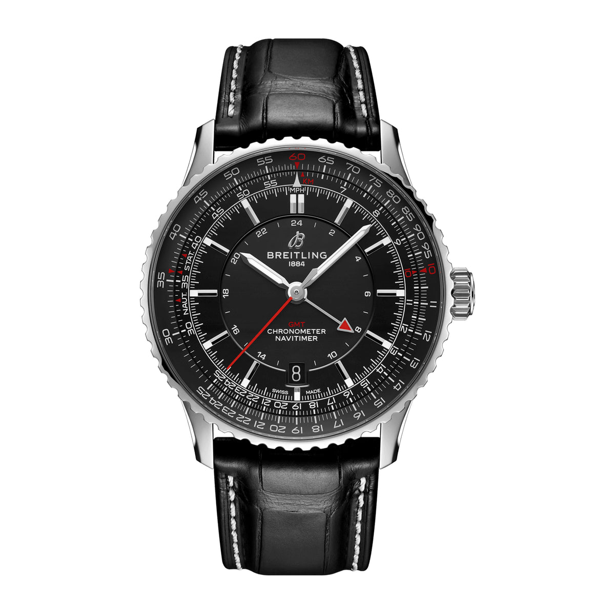 Breitling Navitimer Automatic GMT 41 watch, 41mm Black Dial, A32310251B1P1