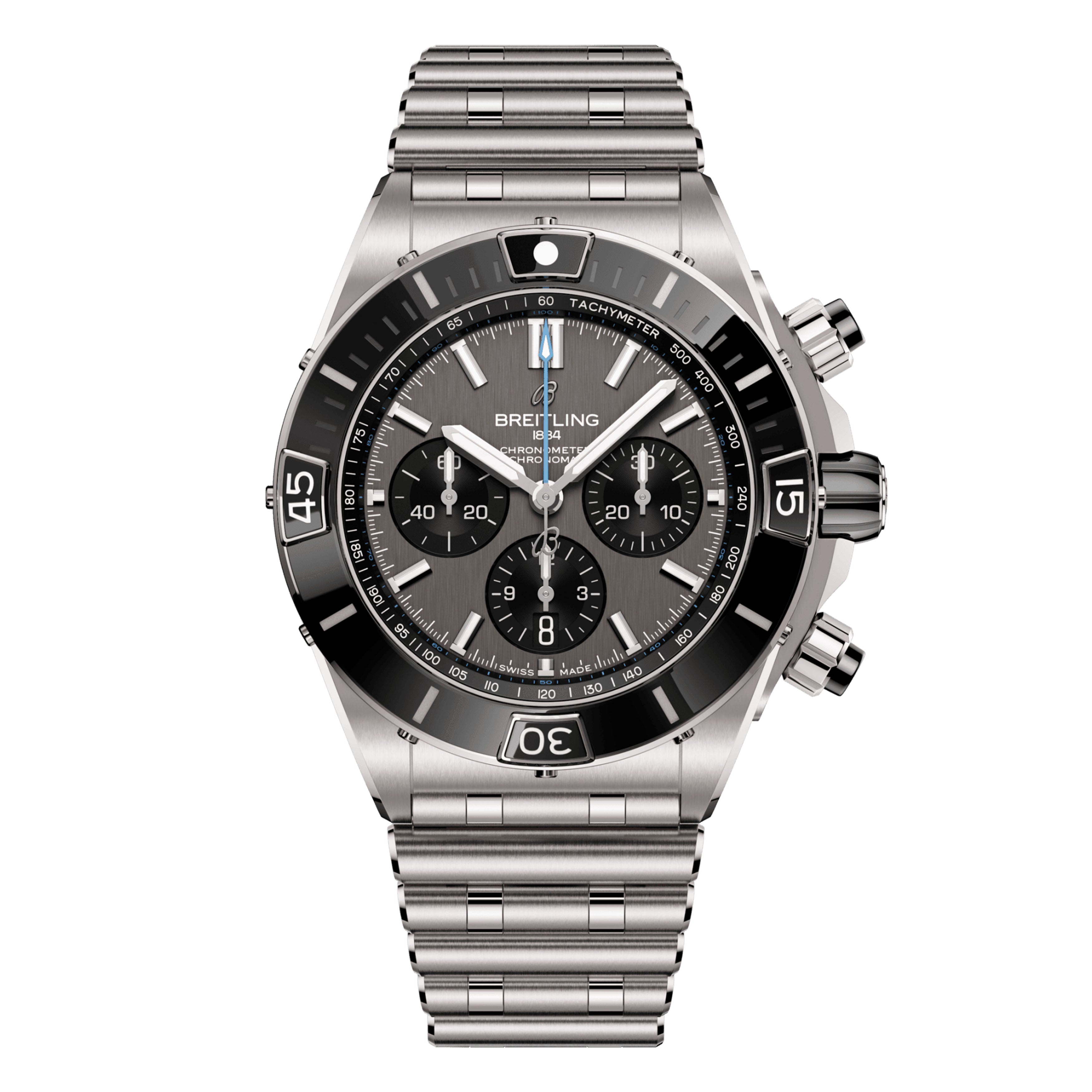 Breitling Super Chronomat B01 44 Titanium Watch, 44mm Gray Dial, EB0136251M1E1