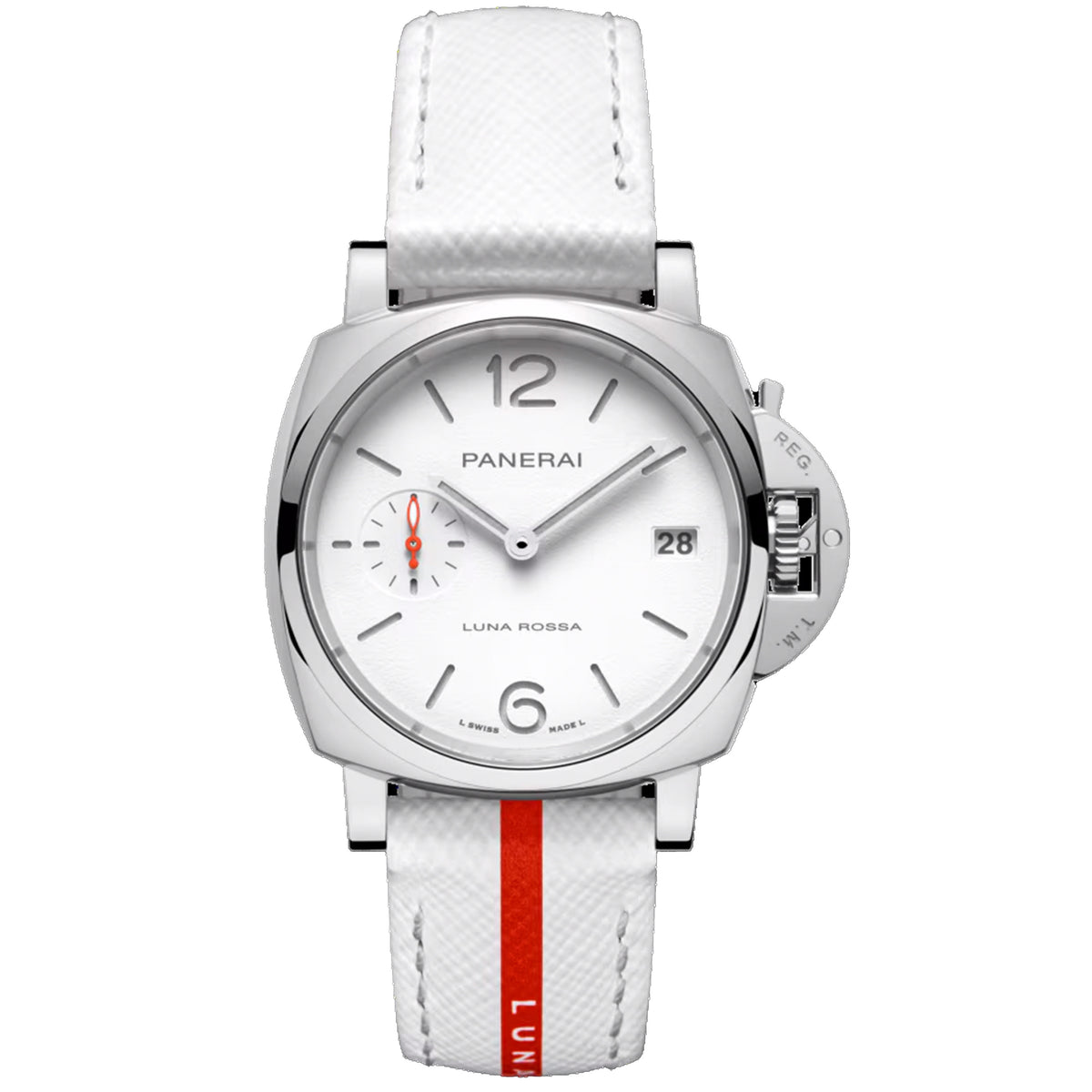 Panerai Luminor Due Luna Rossa Watch, 38mm White Dial, PAM01378