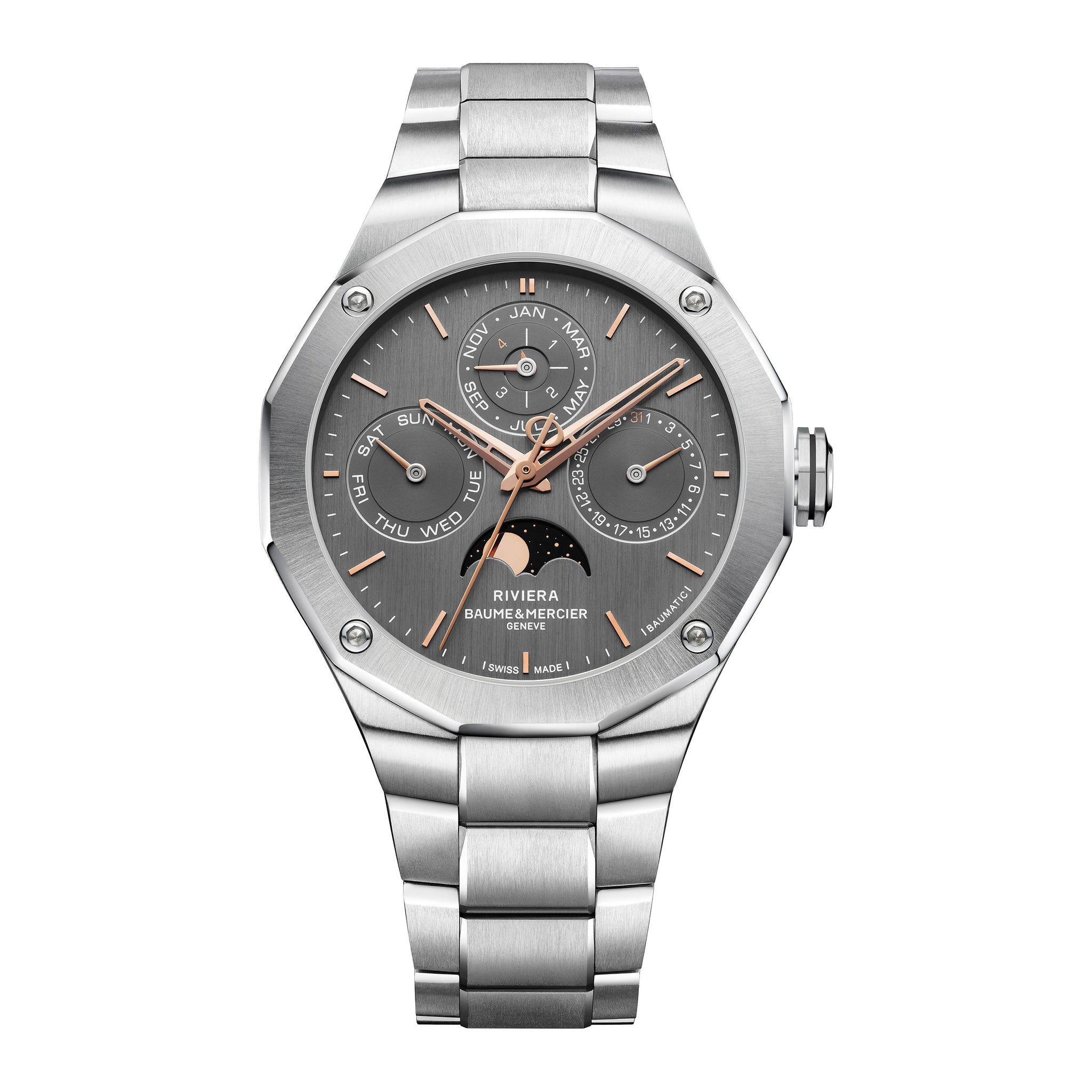 Baume & Mercier Riviera Perpetual Watch, 40mm Gray Dial, 10786 