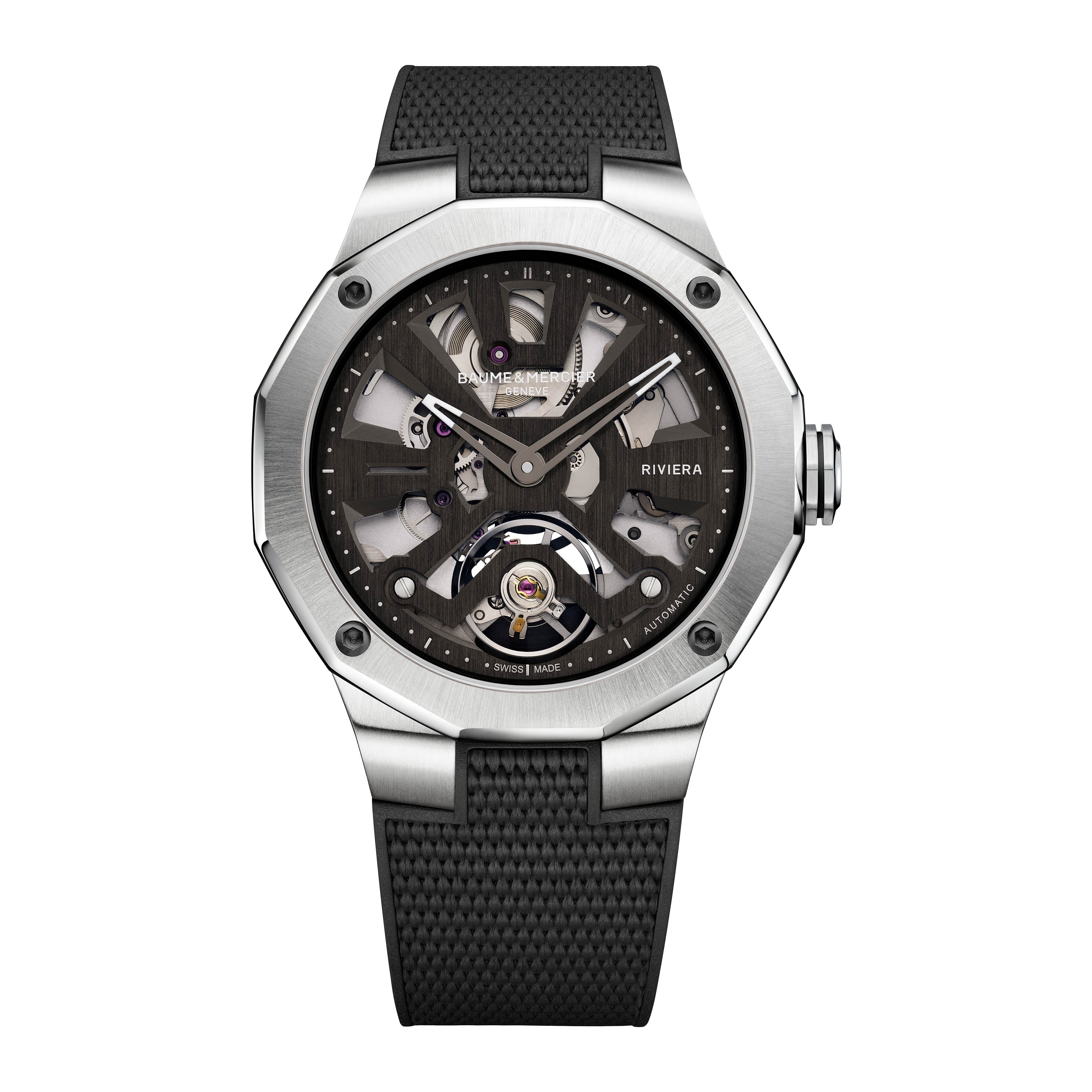 Baume & Mercier Riviera Skeleton Watch, 42mm Black Dial, 10721