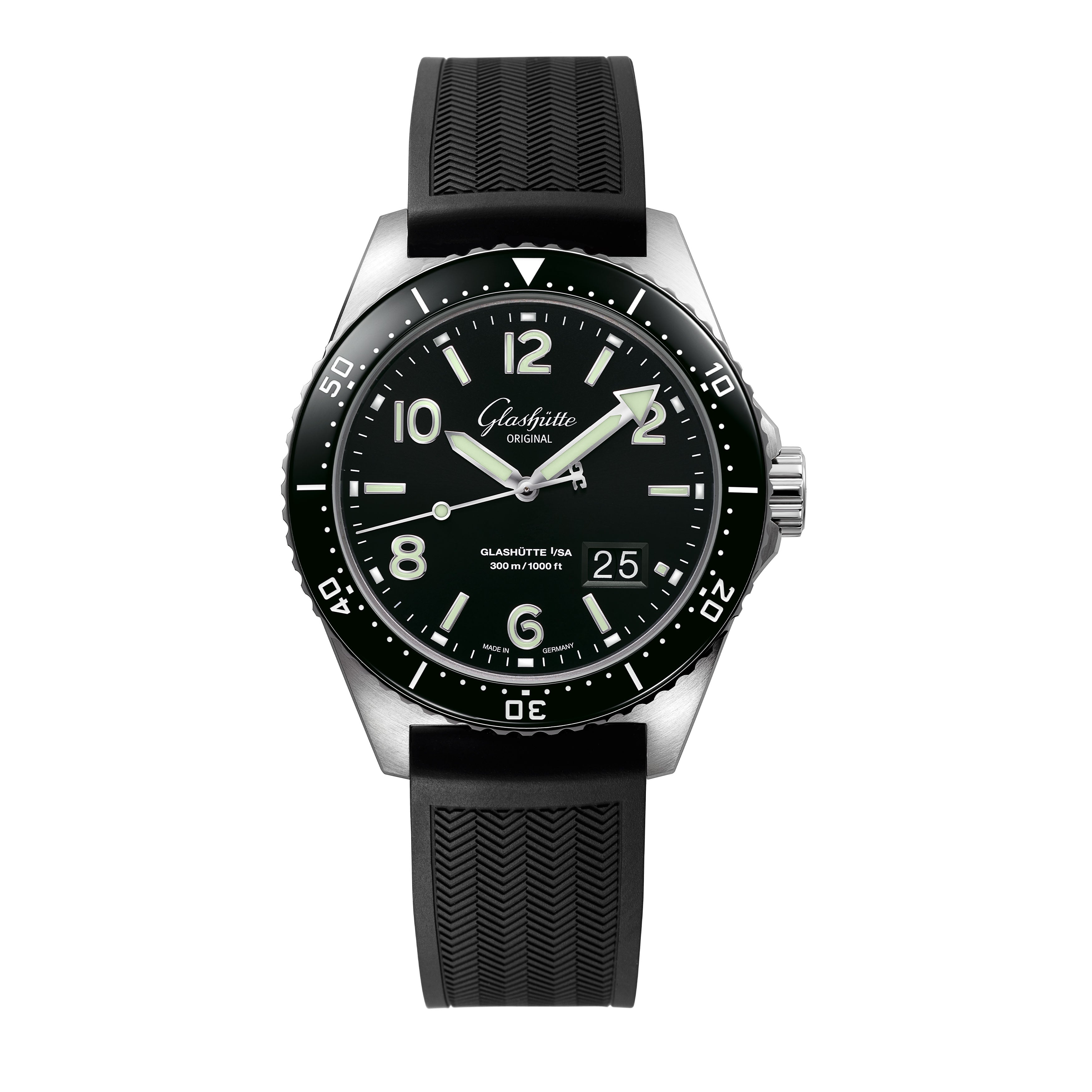 Glashutte Original SeaQ Panorama Date Watch, 43MM Black Dial, 1-36-13-01-80-70
