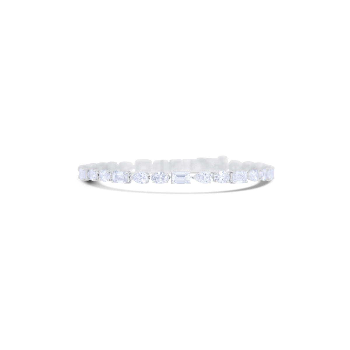 18K White Gold Multi-Shape Diamond Bracelet