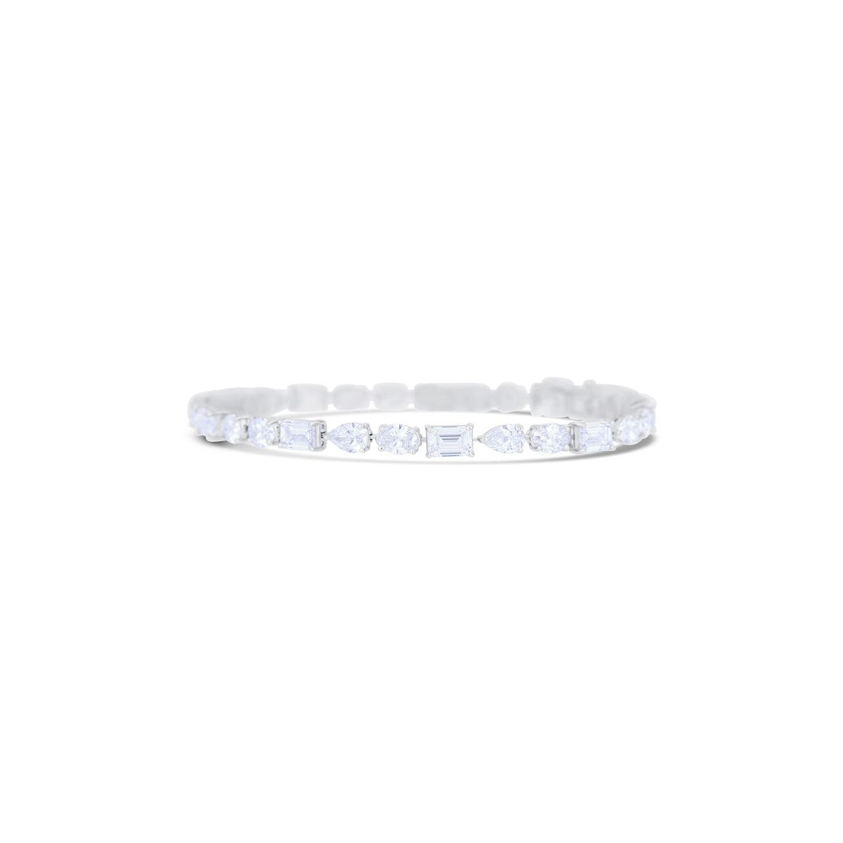 18K White Gold Multi-Shape Diamond Bracelet