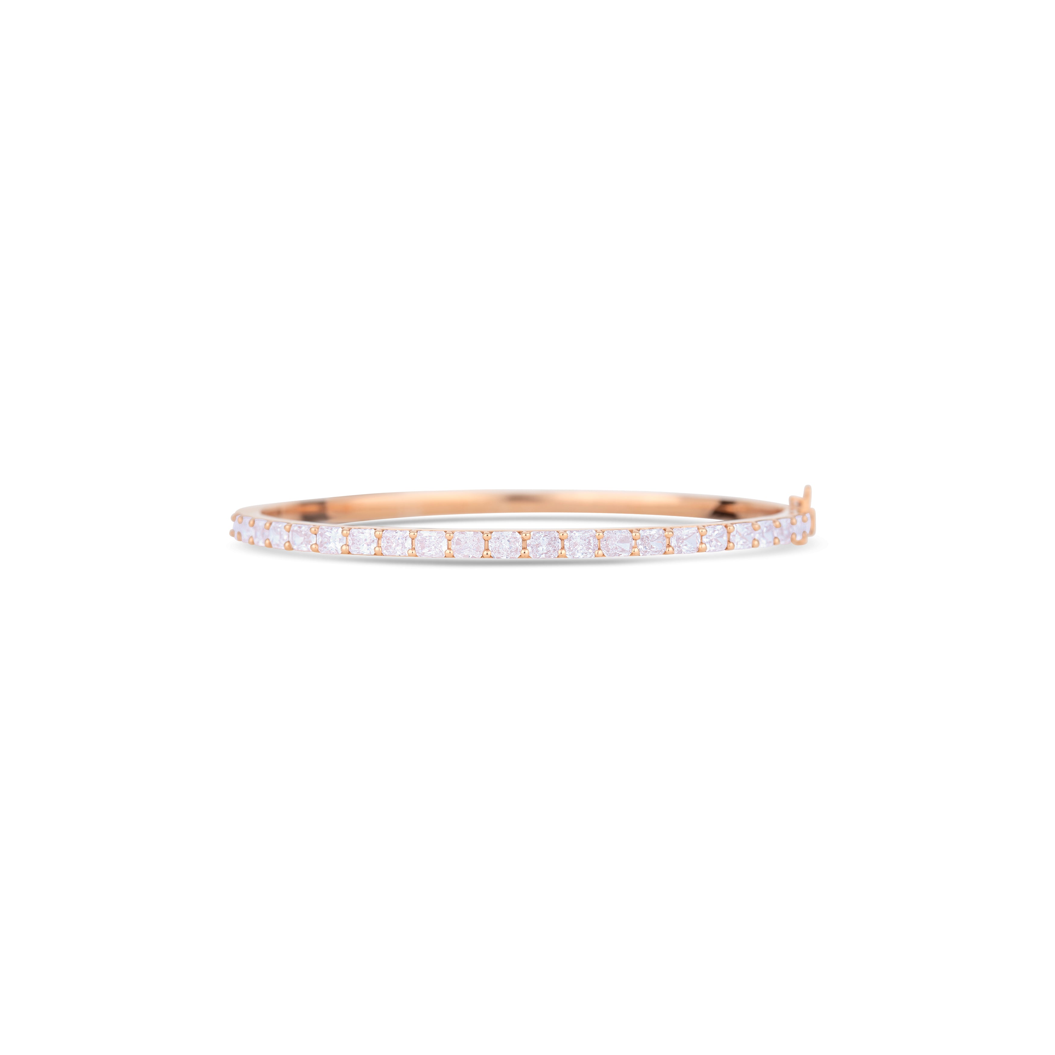 18K Rose Gold Diamond Bangle Bracelet
