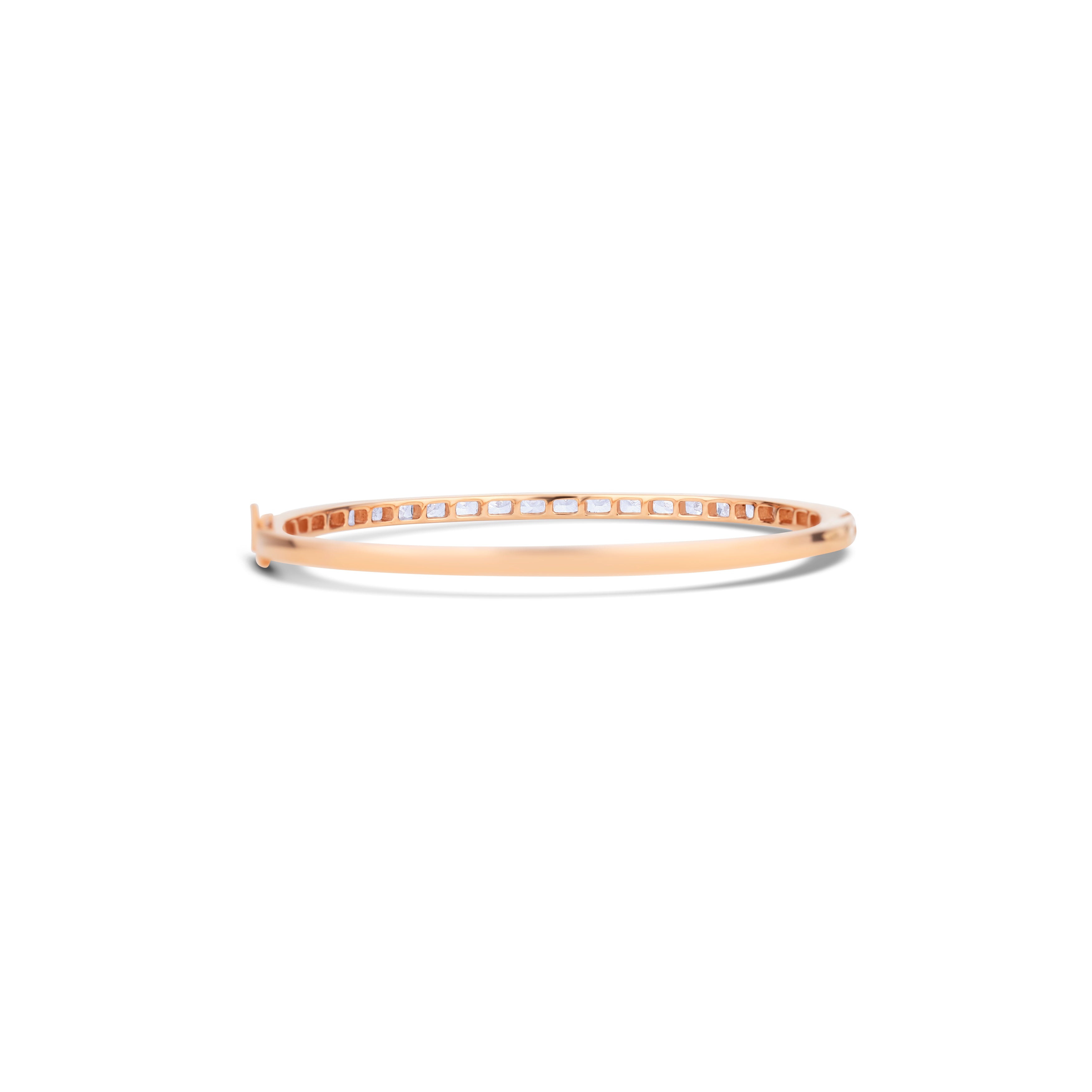 18K Rose Gold Diamond Bangle Bracelet