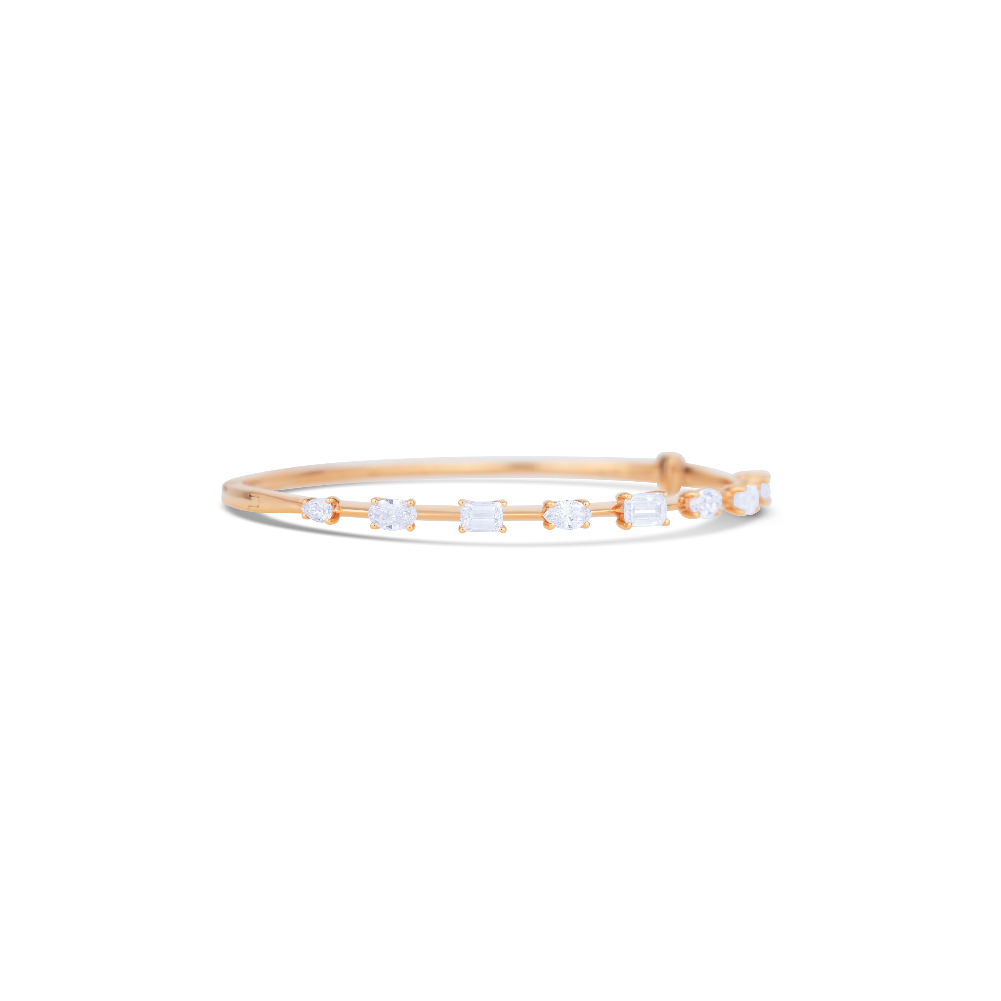 18K Rose Gold Diamond Bangle Bracelet