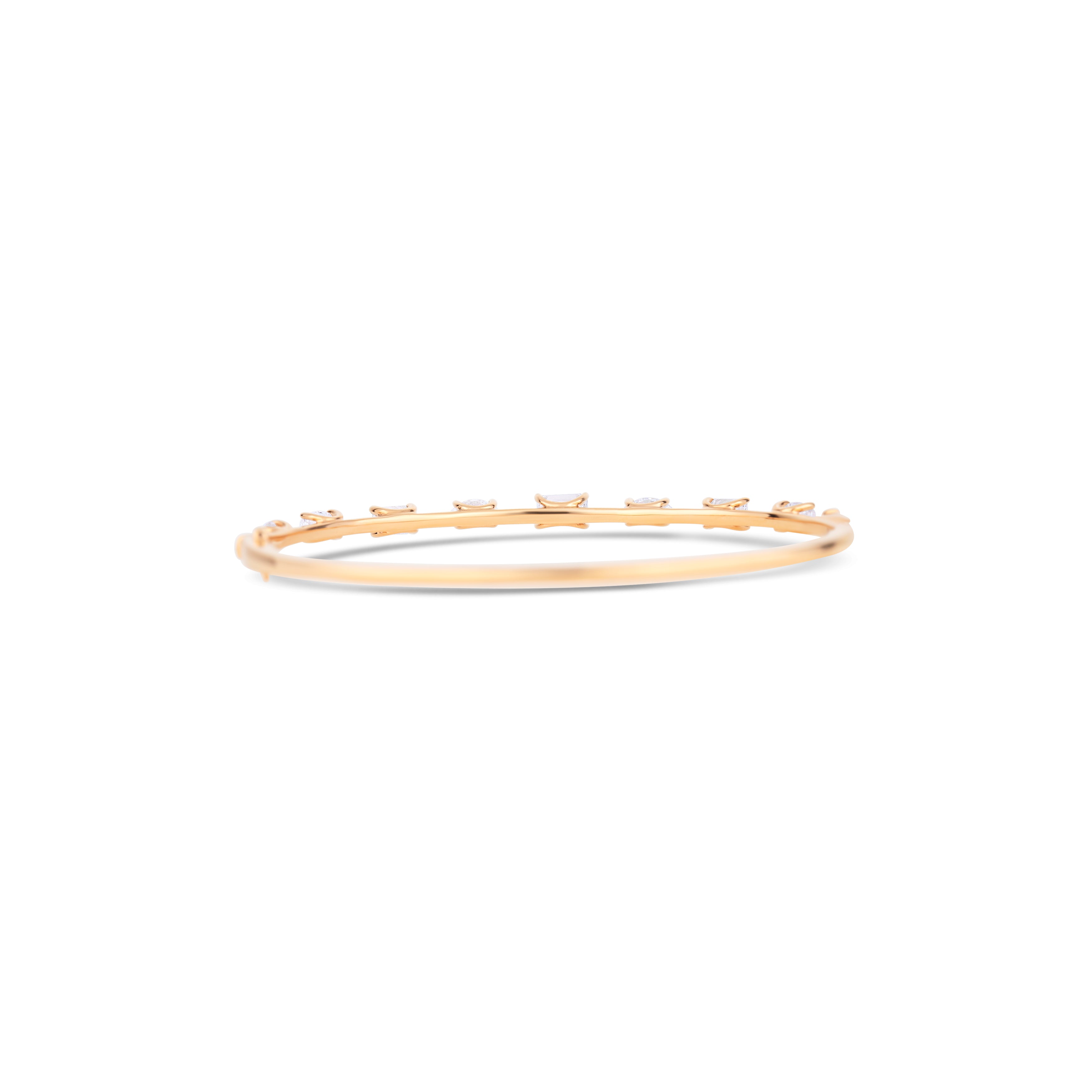 18K Rose Gold Diamond Bangle Bracelet