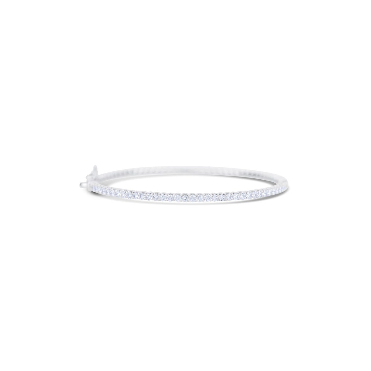 18K White Gold All Around Diamond Bangle Bracelet