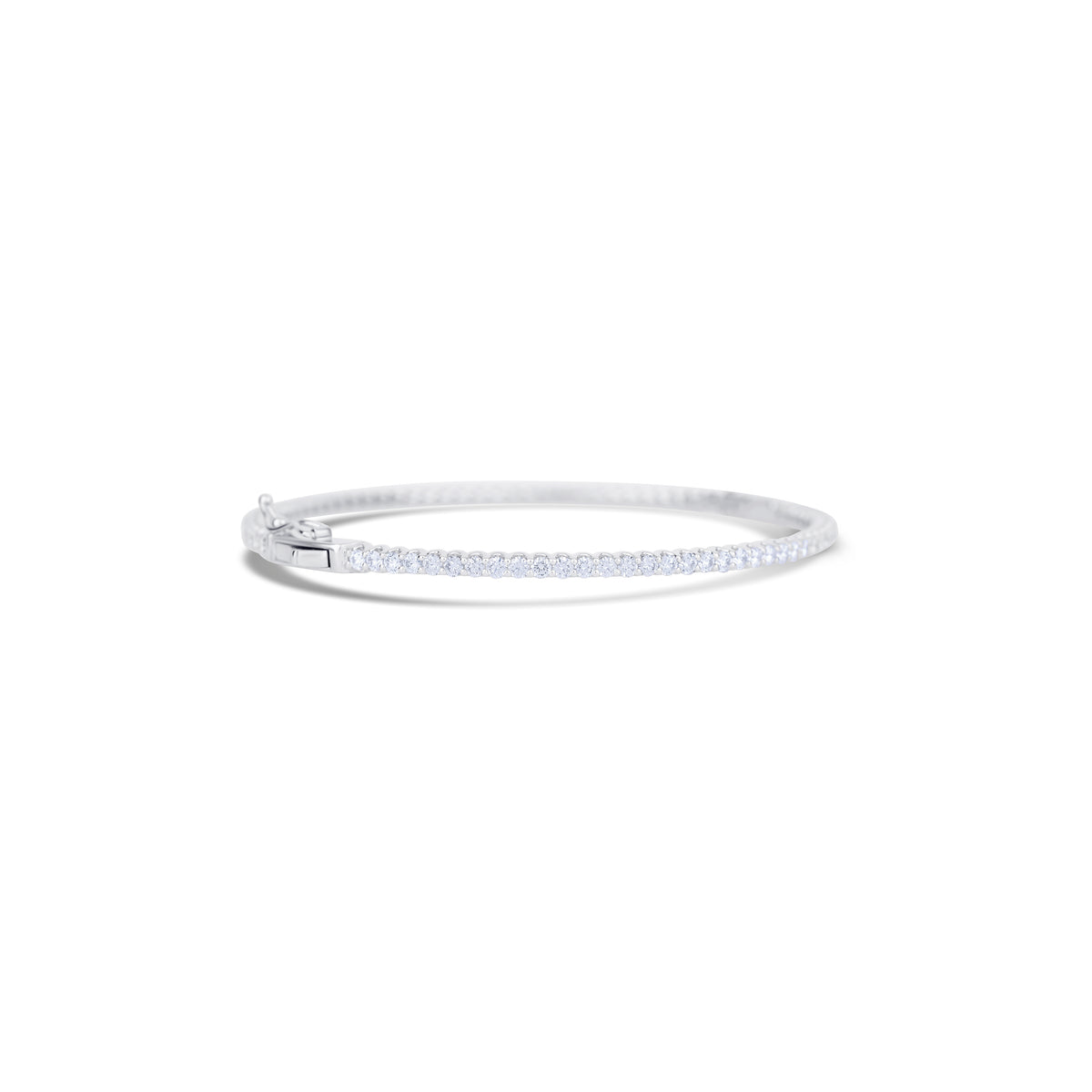 18K White Gold All Around Diamond Bangle Bracelet
