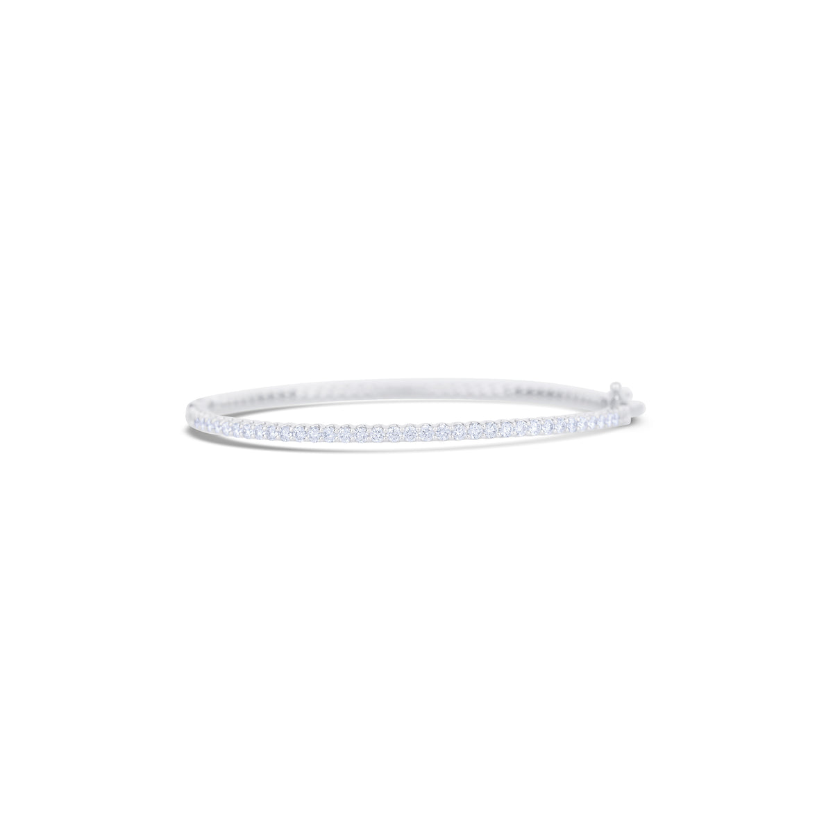 18K White Gold All Around Diamond Bangle Bracelet