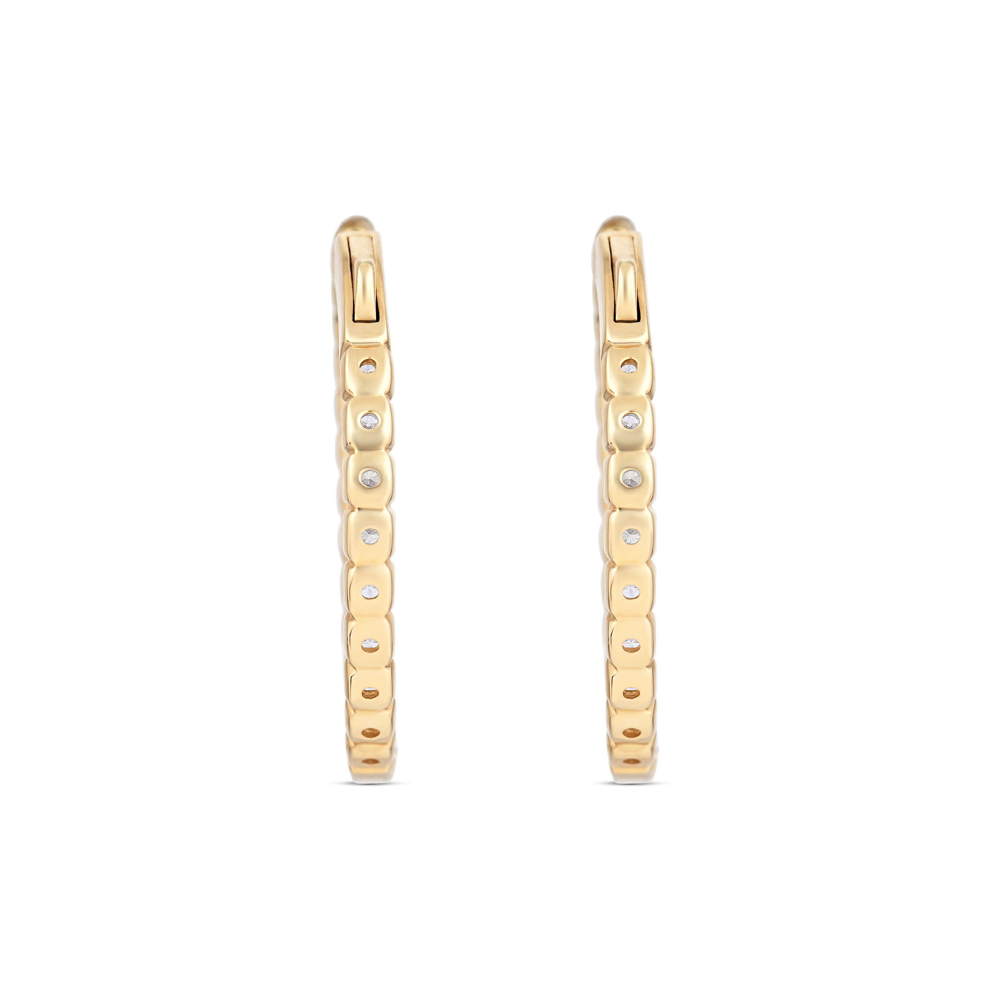 18K Yellow Gold Diamond Inside-Out Earrings
