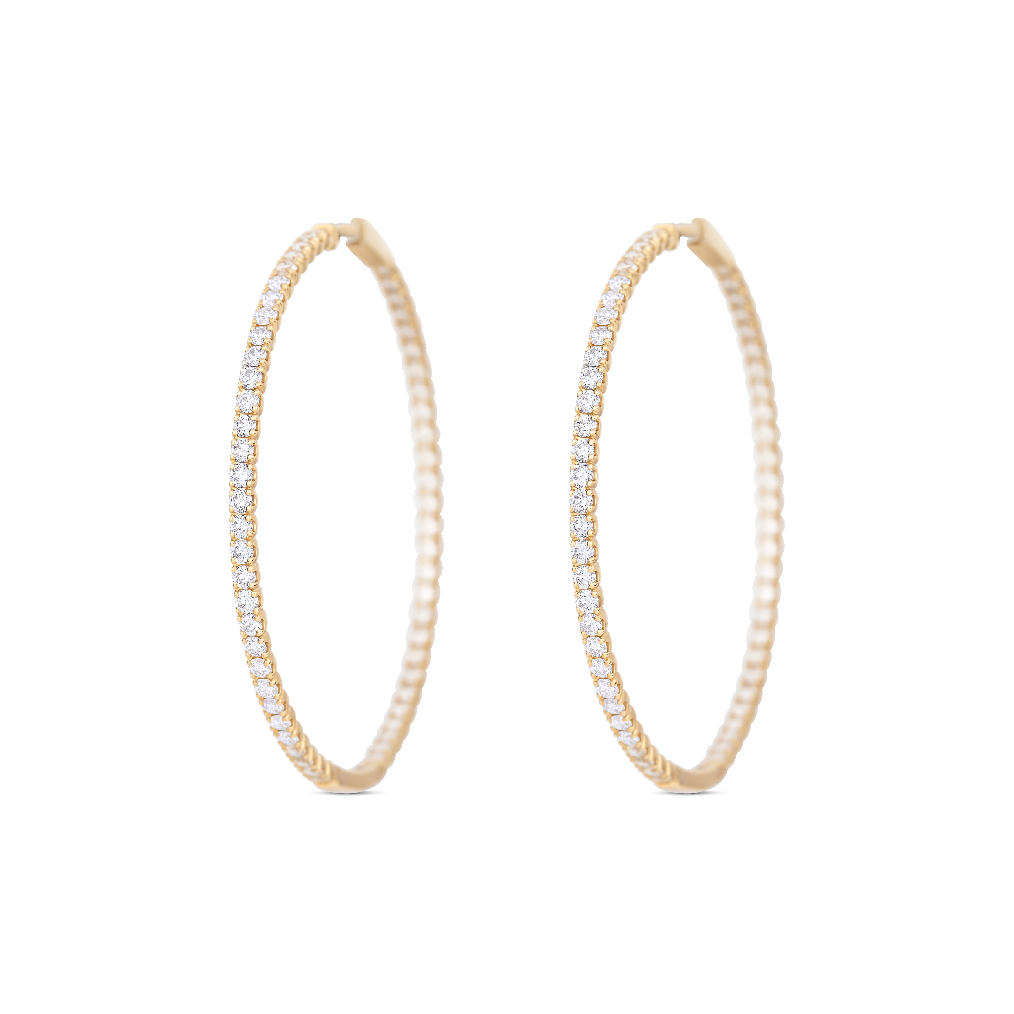 18K Yellow Gold Diamond Inside-Out Earrings