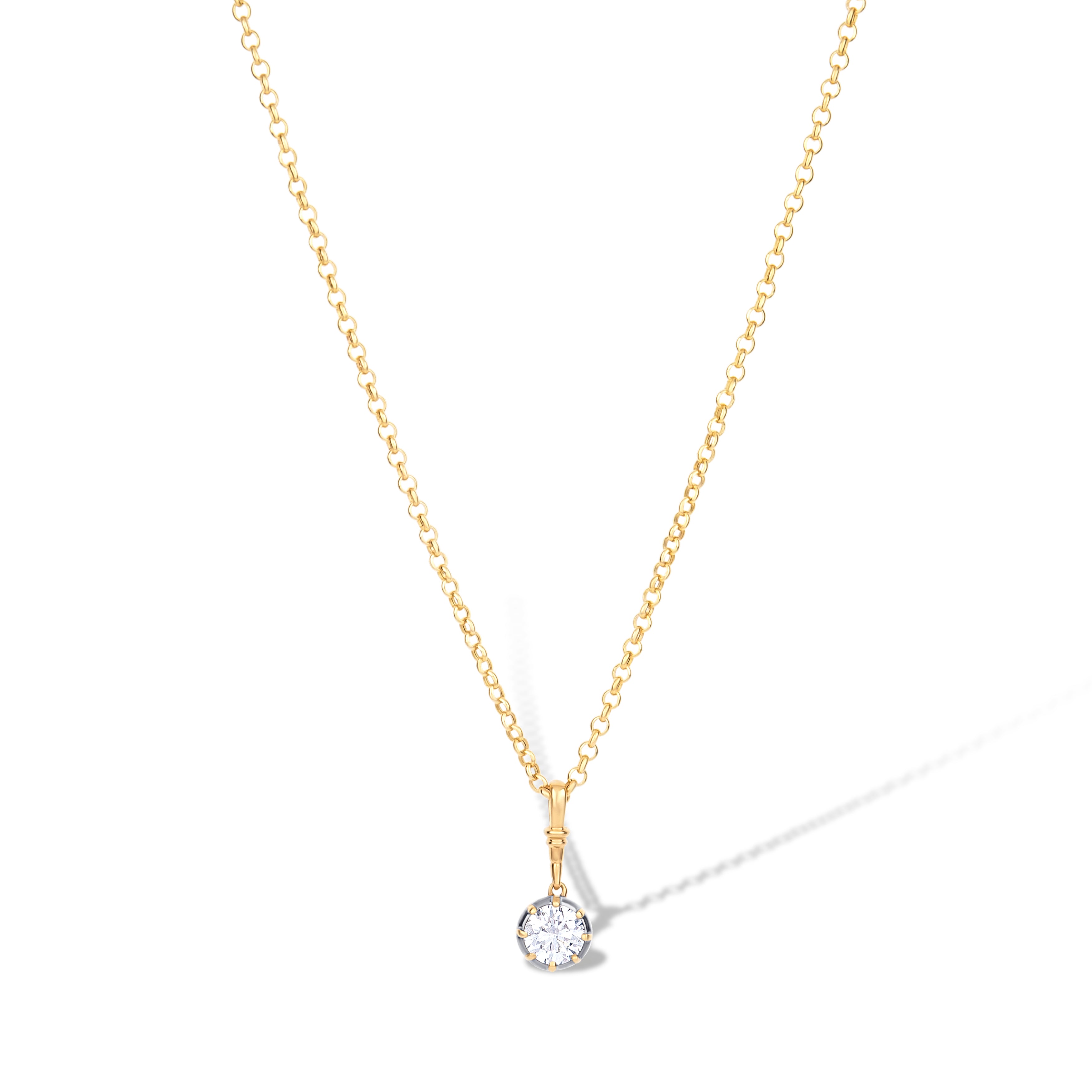 18K Yellow Gold Diamond Necklace