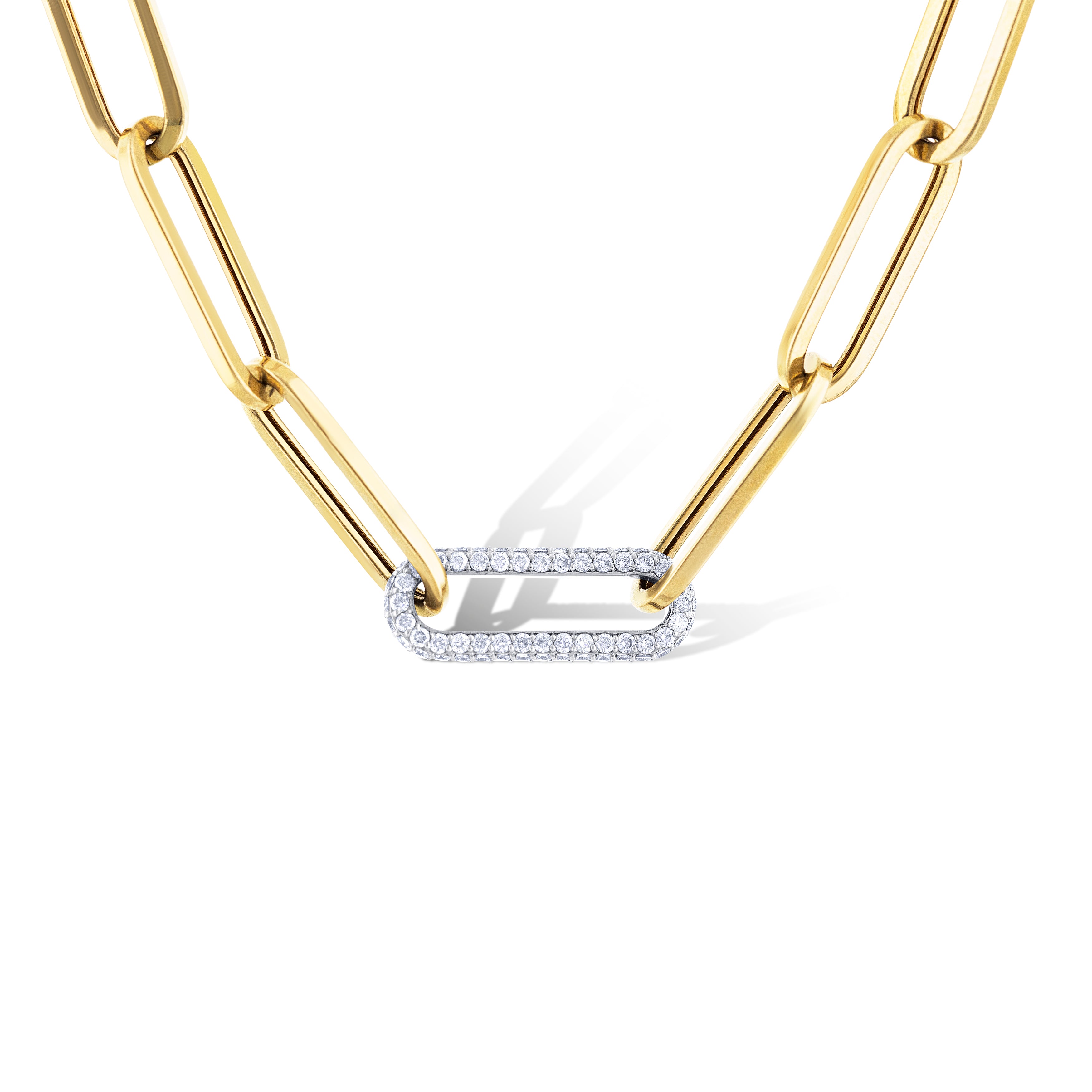 14K Yellow Gold Paperclip Necklace