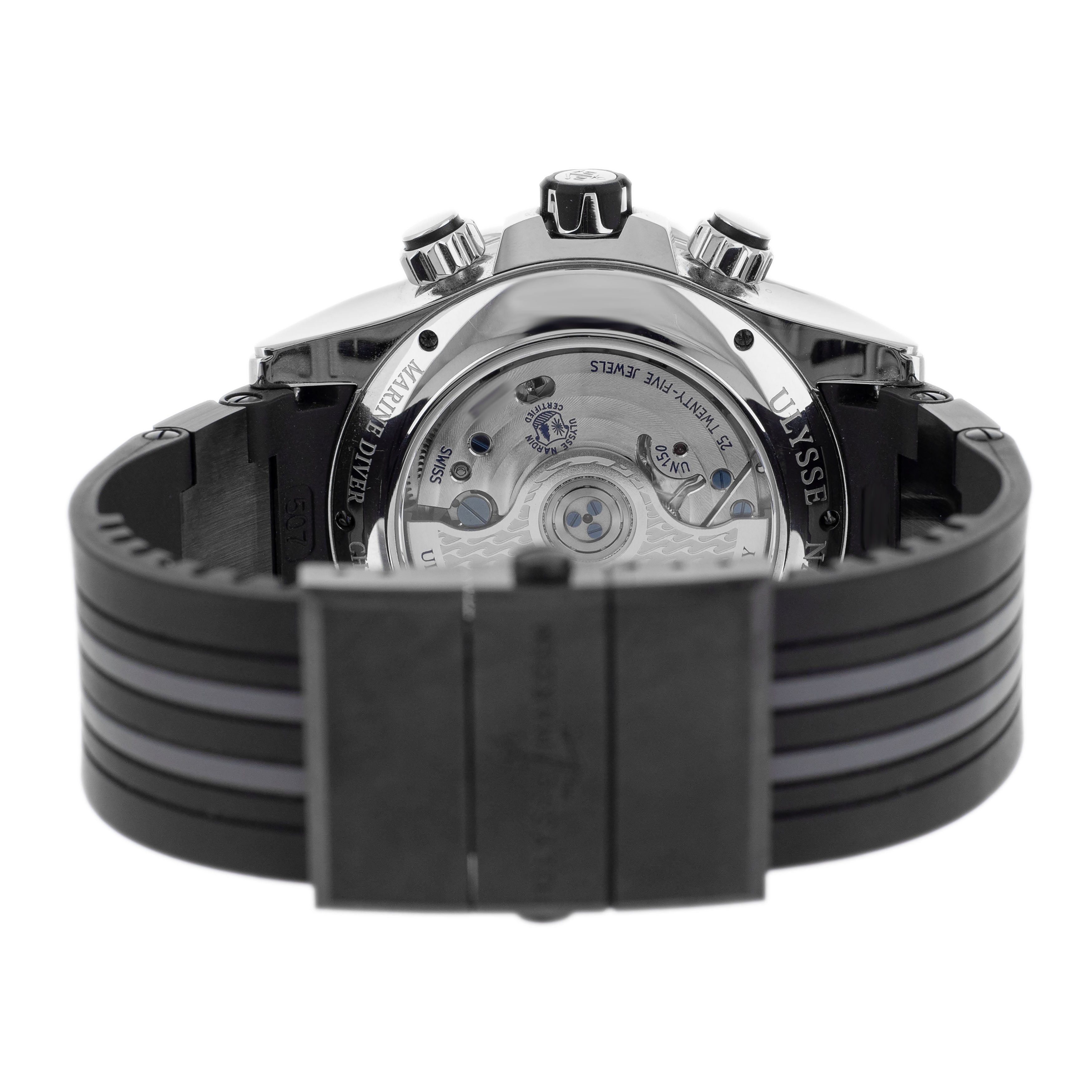 Ulysse Nardin Diver Chronograph Steel Black Dial 44mm 1503-151-3/92 Full Set
