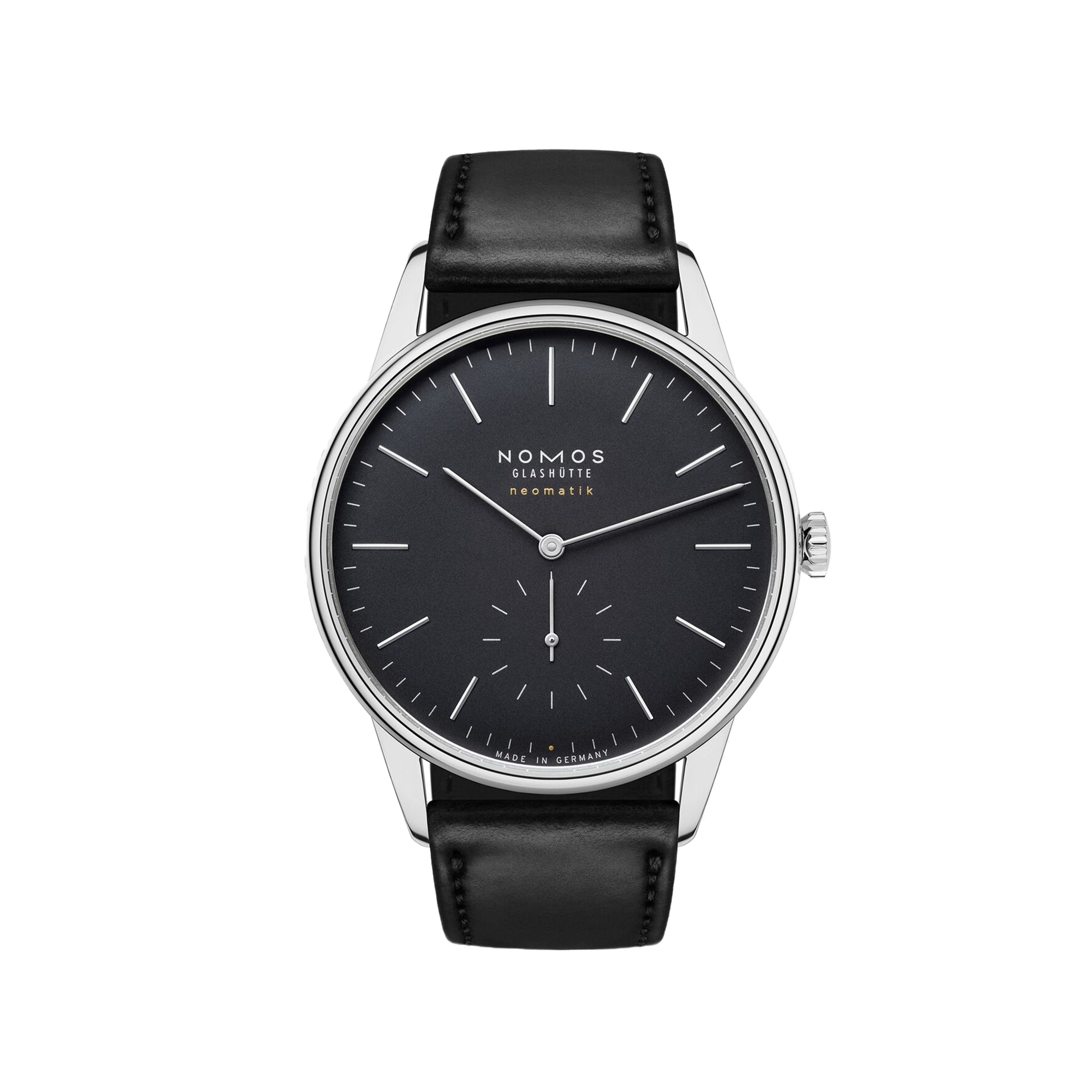 Nomos Glashutte Orion Neomatik 39 New Black Watch, 38.5mm Black Dial, 346