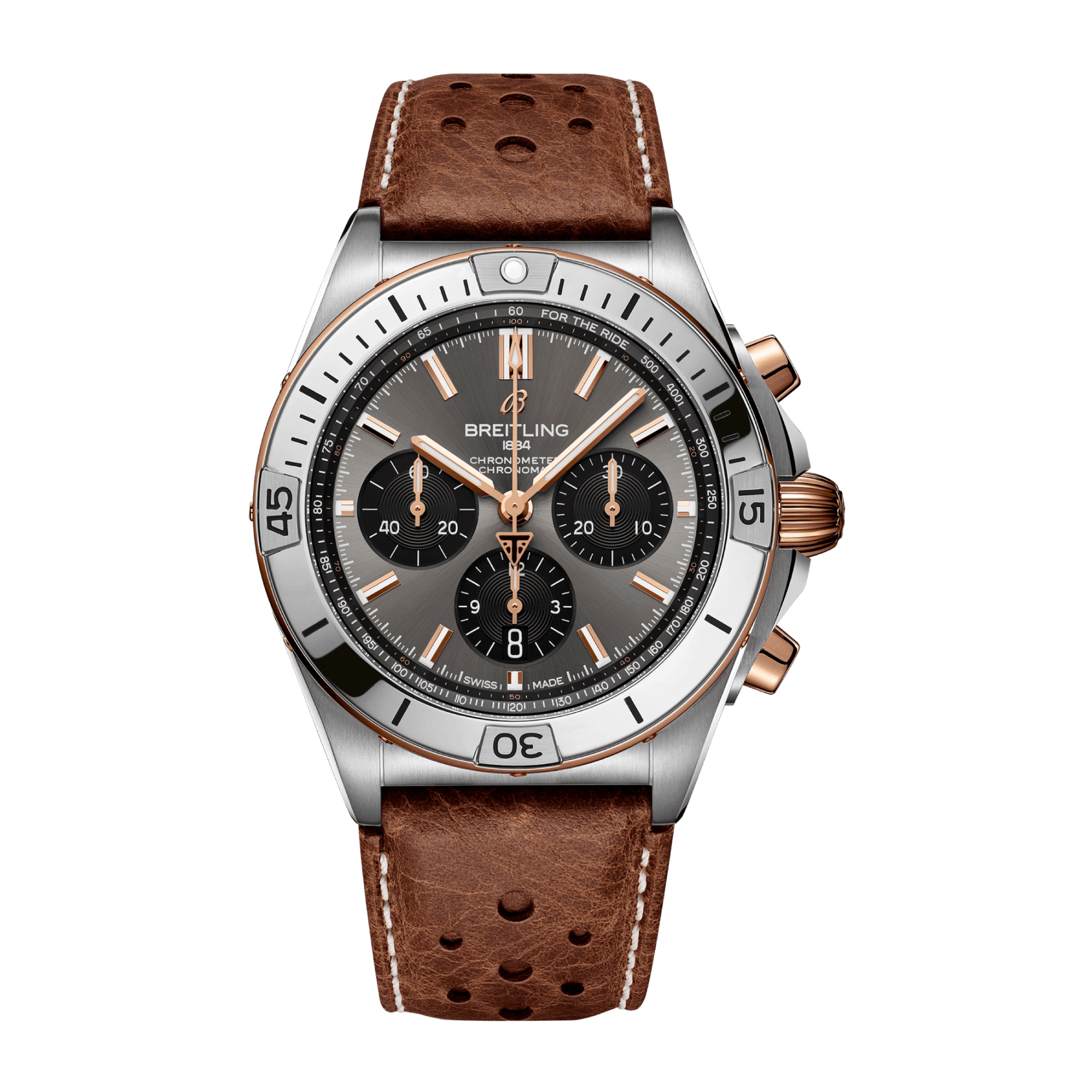 Breitling Chronomat B01 42 Triumph Watch, 42mm Gray Dial, TB0134101M1X1