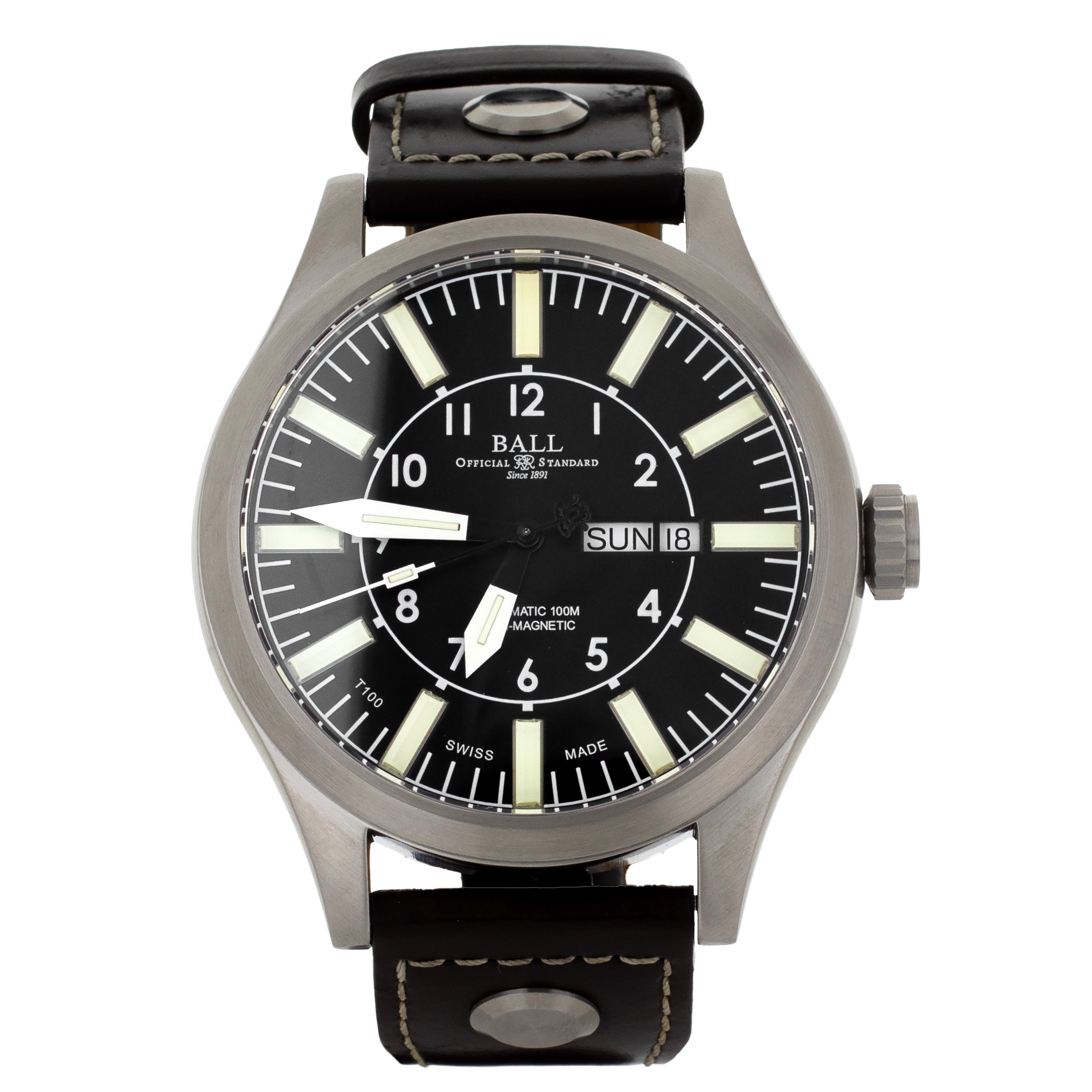 Ball Watch Co. Engineer Master II Aviator Stainless Steel Black Dial 45mm NM1080C