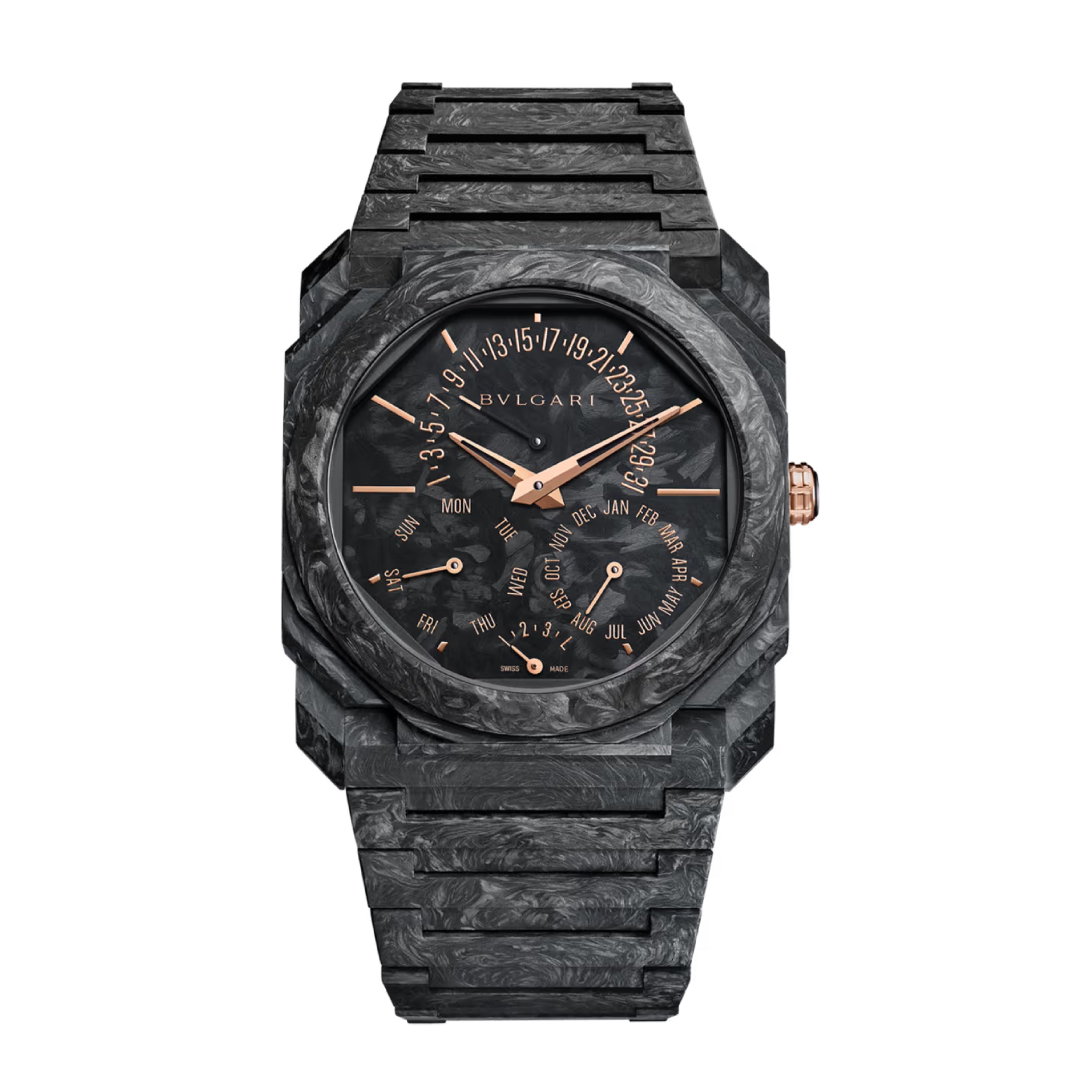 Bulgari Octo Finissimo CarbonGold Perpetual Calendar Watch, 40mm Black Dial, 103778
