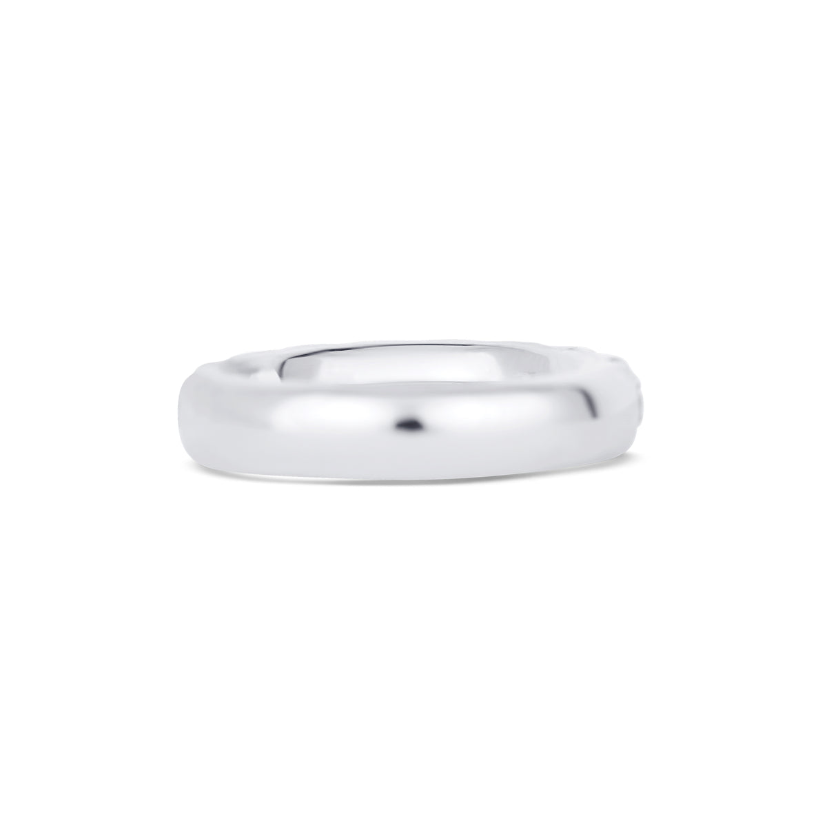 18K White Gold U Prong Set Round Cut Diamond Halfway Wedding Band