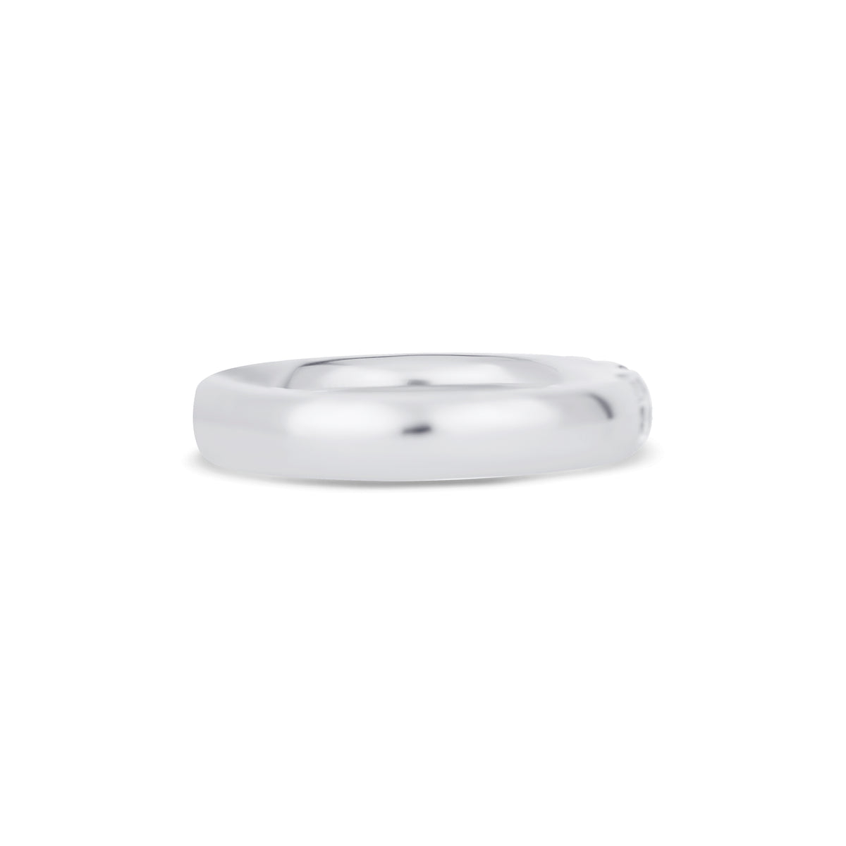 18K White Gold U Prong Set Round Cut Diamond Halfway Wedding Band
