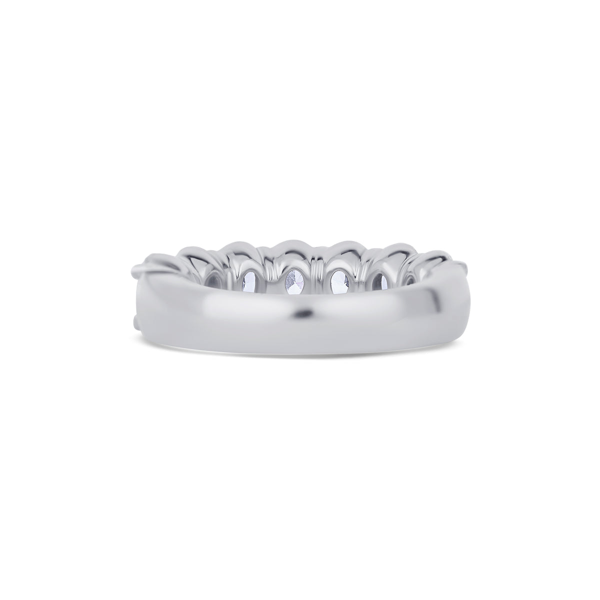 18K White Gold Oval Cut Diamond Eternity Buttercup Wedding Band
