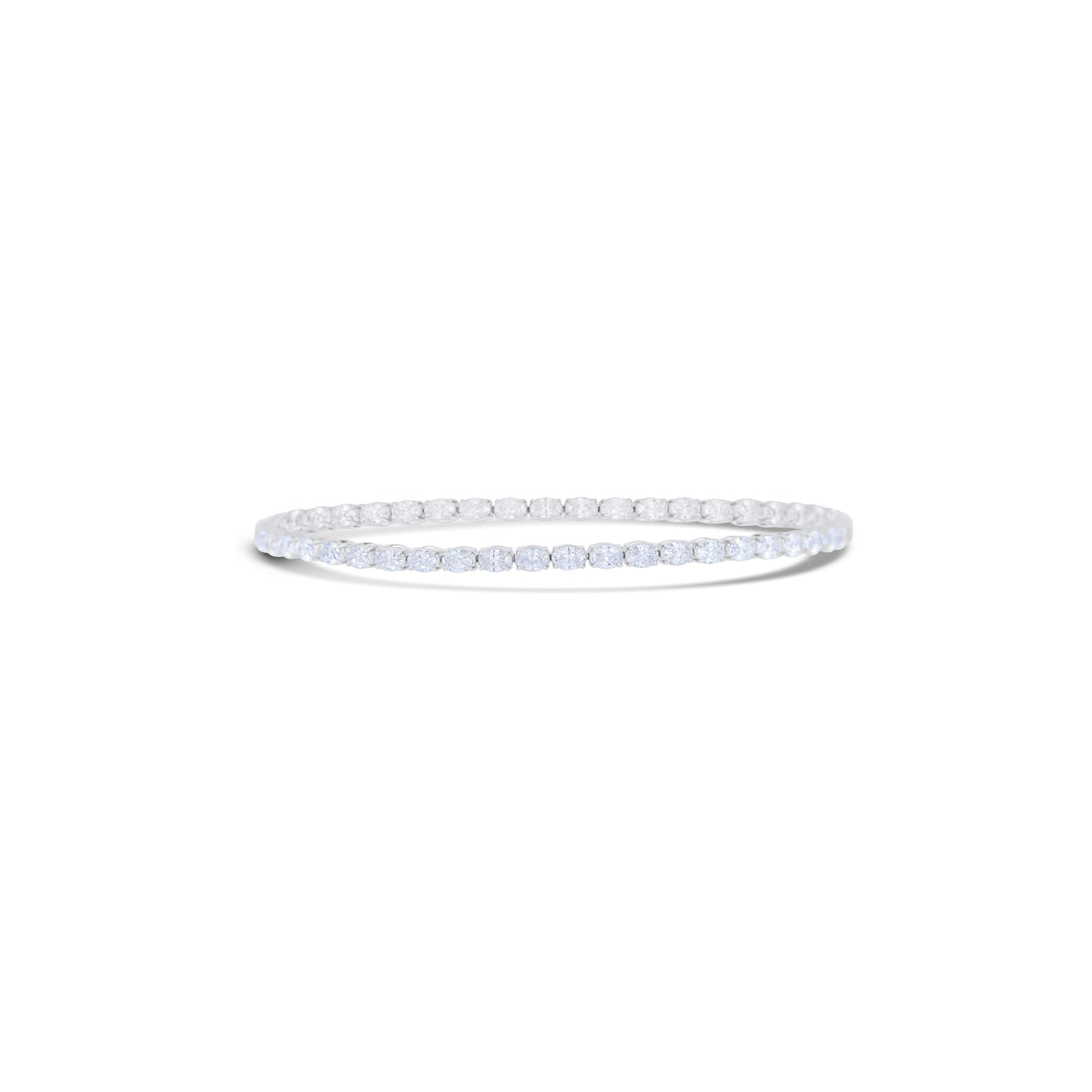 18K White Gold Oval Cut Diamond Bracelet