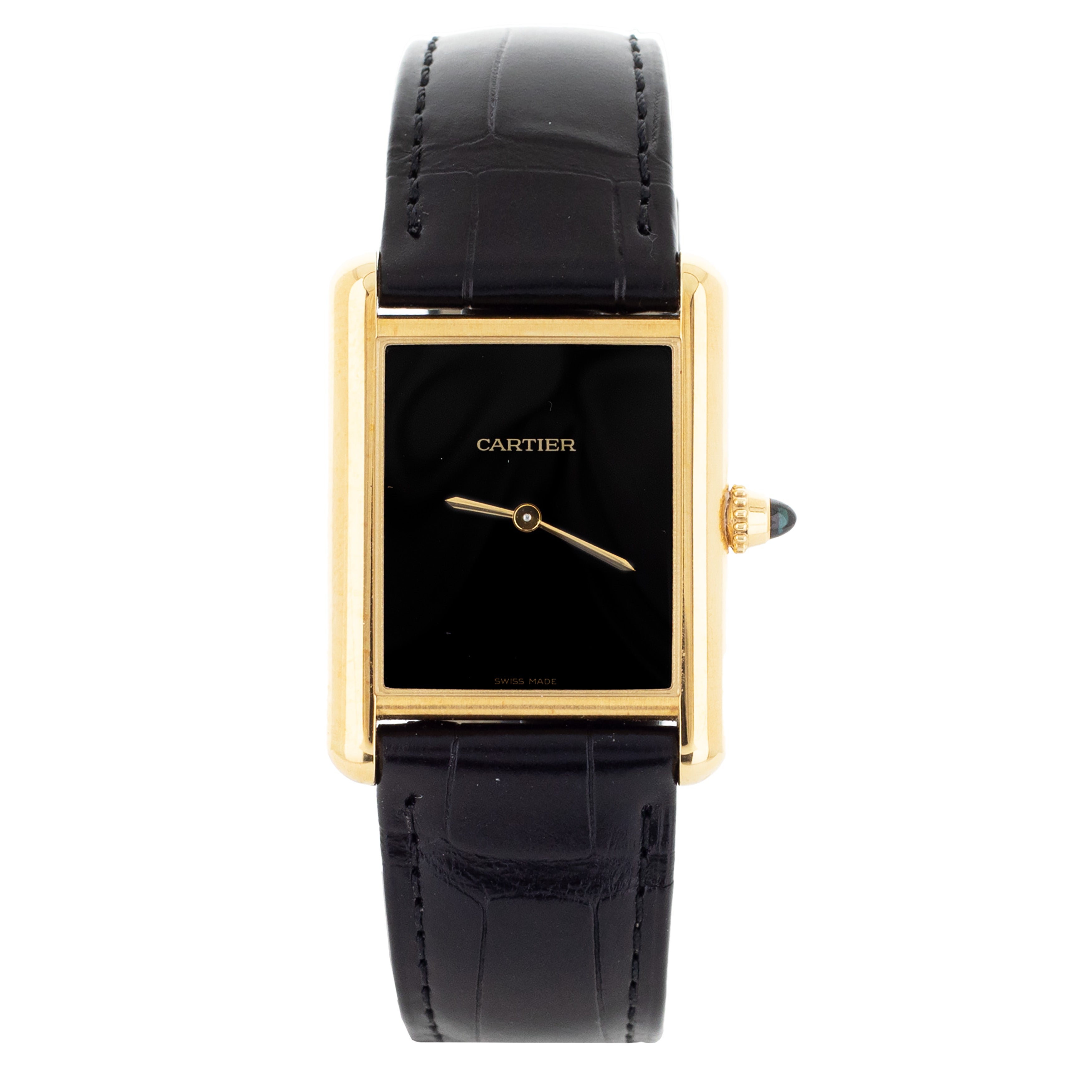 Cartier Tank Louis Yellow Gold Black Dial 33.7mm WGTA0091 Full Set