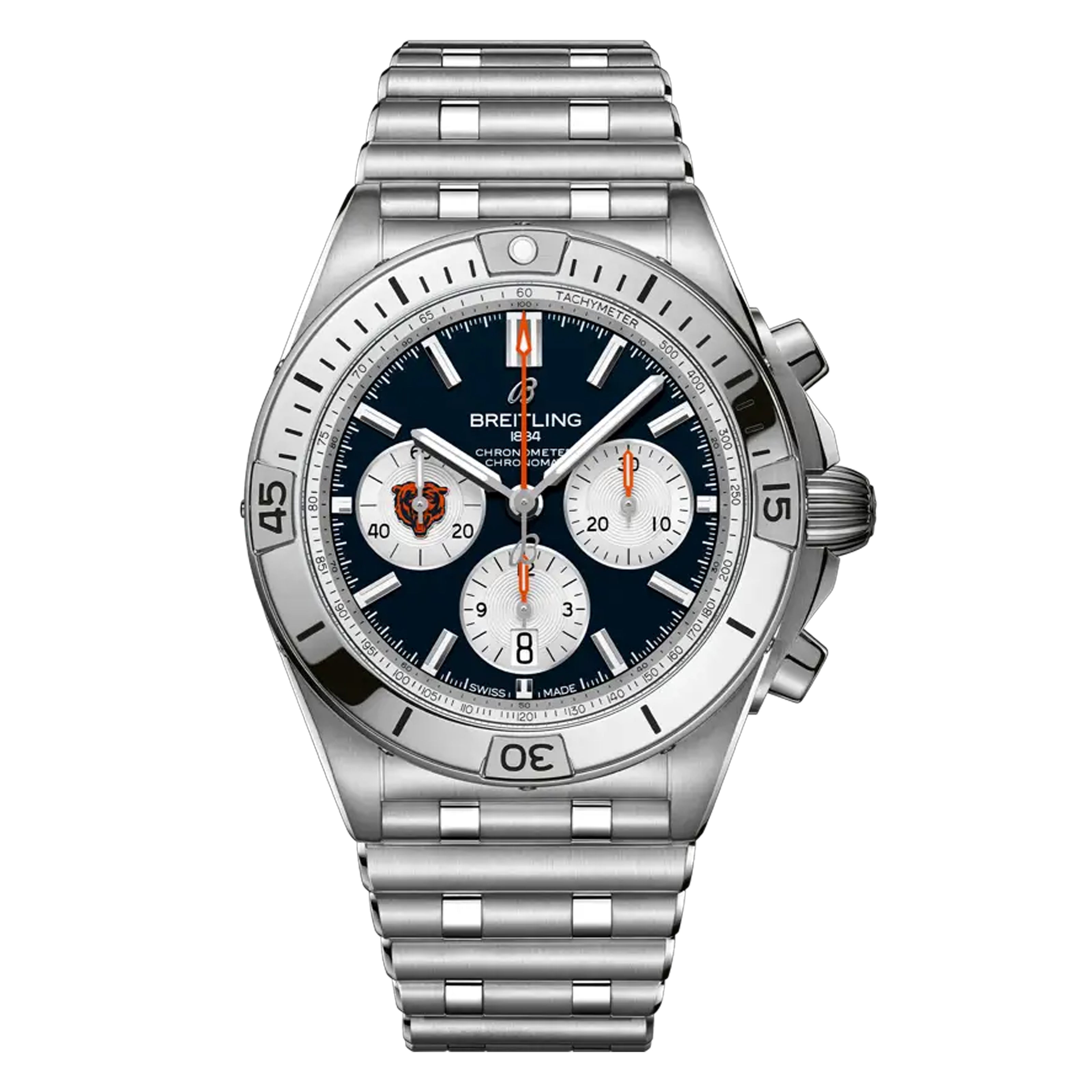 Breitling Chronomat B01 42 NFL Chicago Bears Edition Watch, 42mm Blue Dial, AB01342B1C5A1