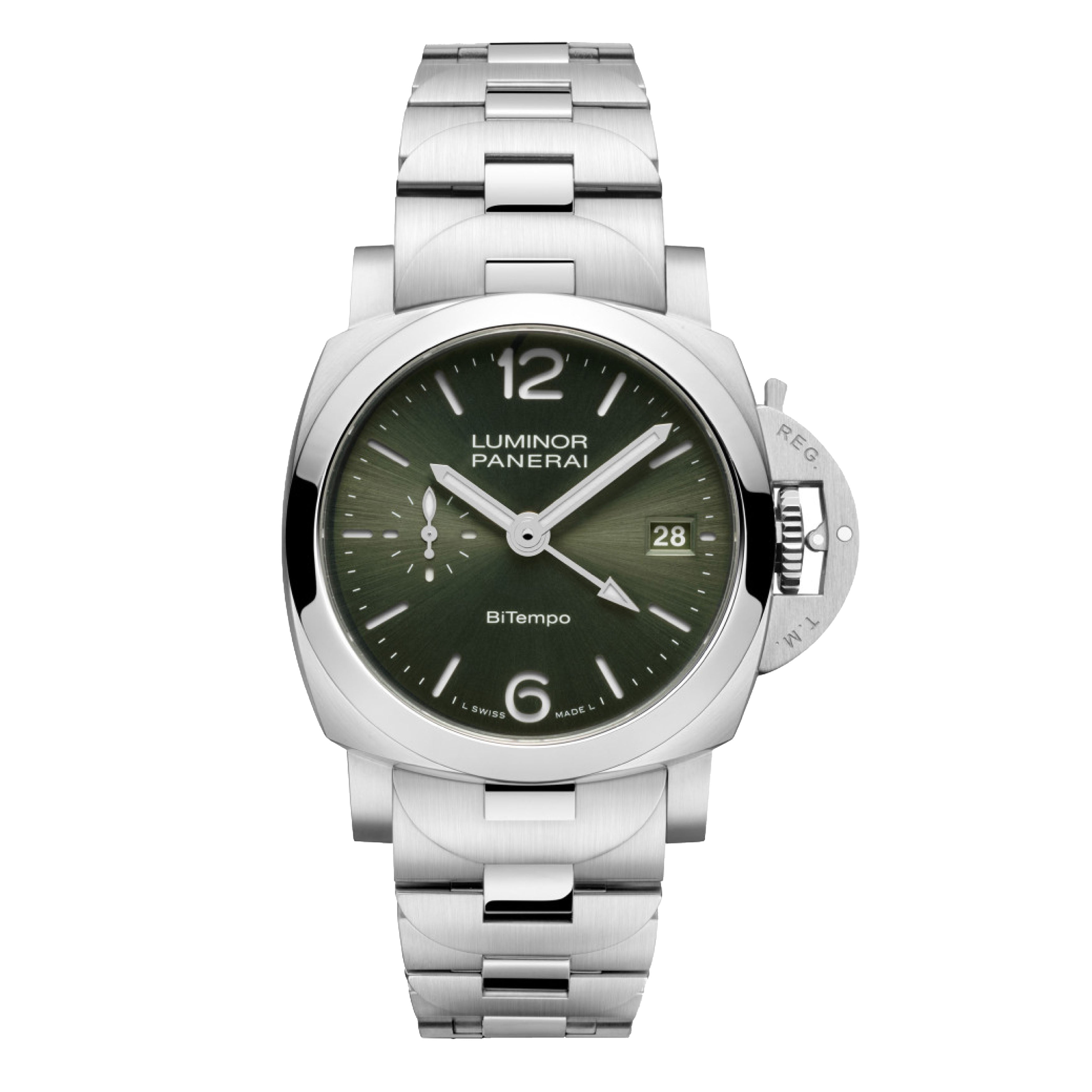 Panerai Luminor Quaranta BiTempo Watch, 40mm Green Dial, PAM01640
