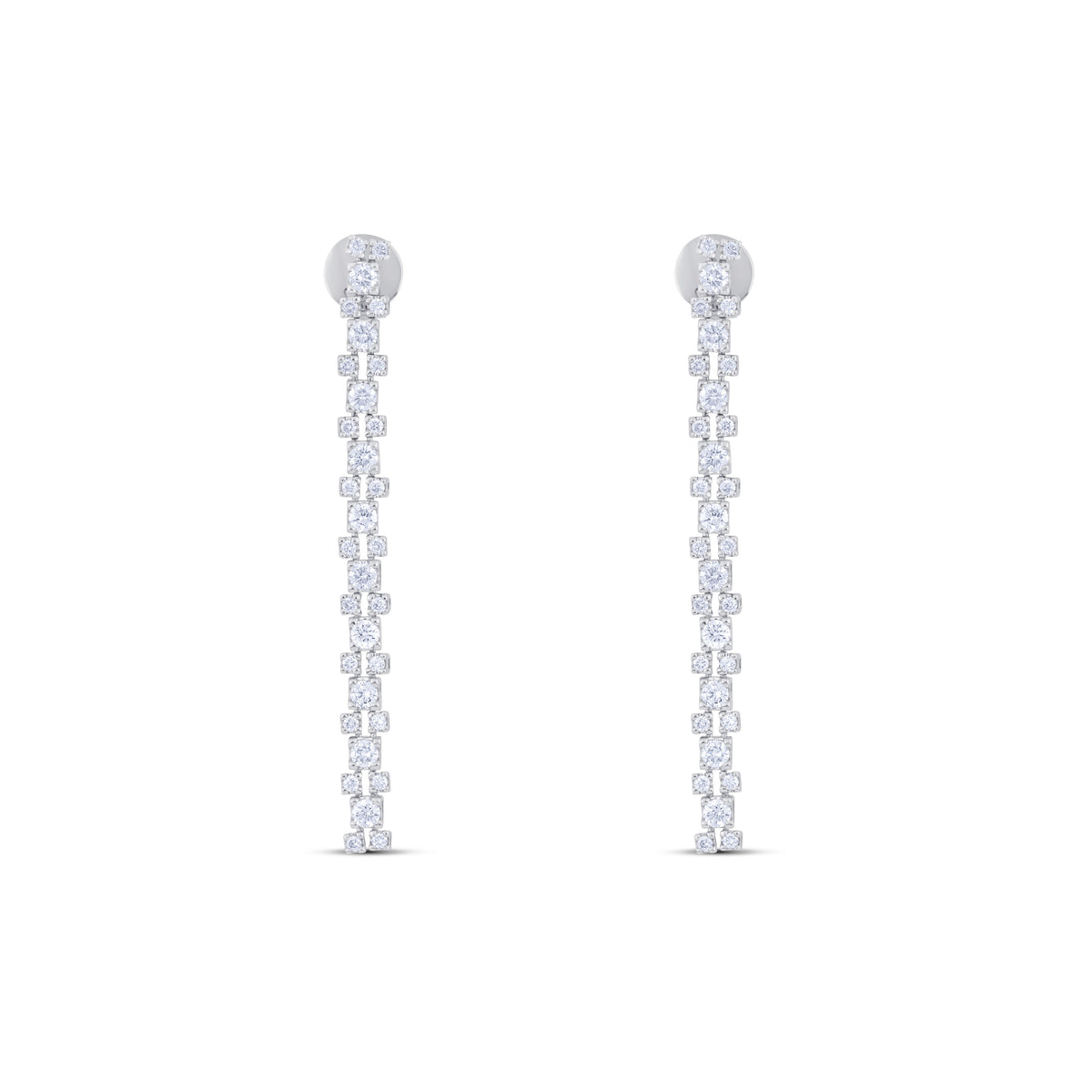 18k White Gold Diamond Drop Earrings