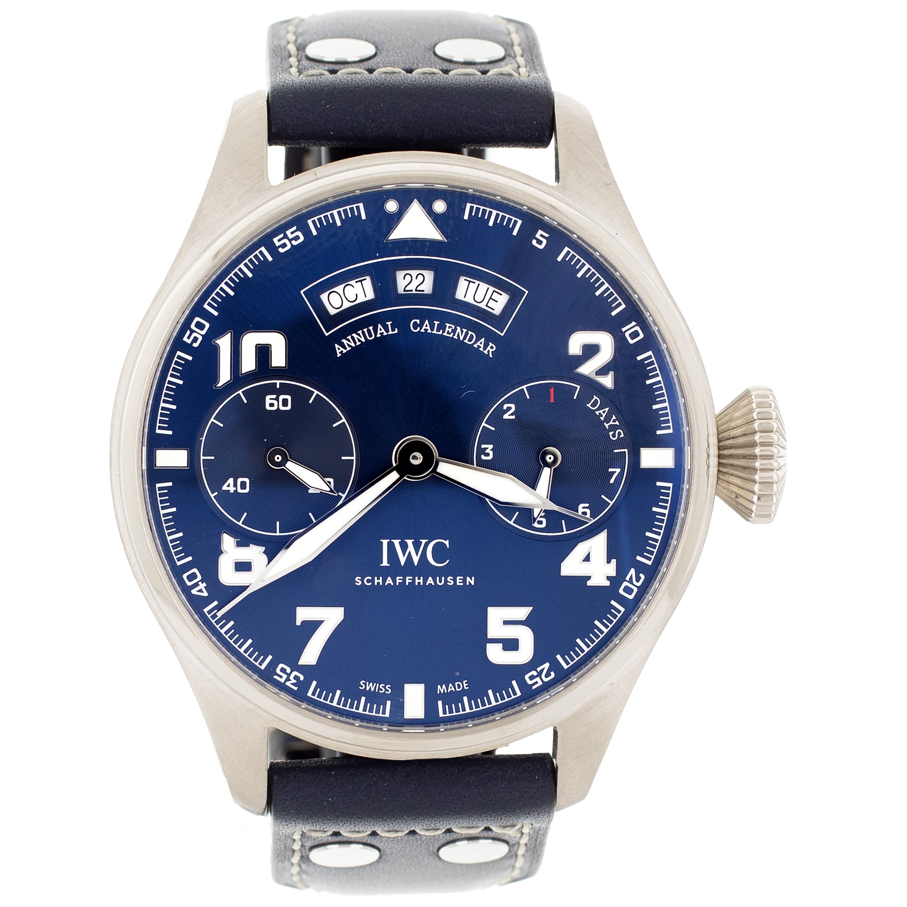 IWC Pilot Annual Calendar Le Petit Prince White Gold Blue Dial 46.2mm IW502703