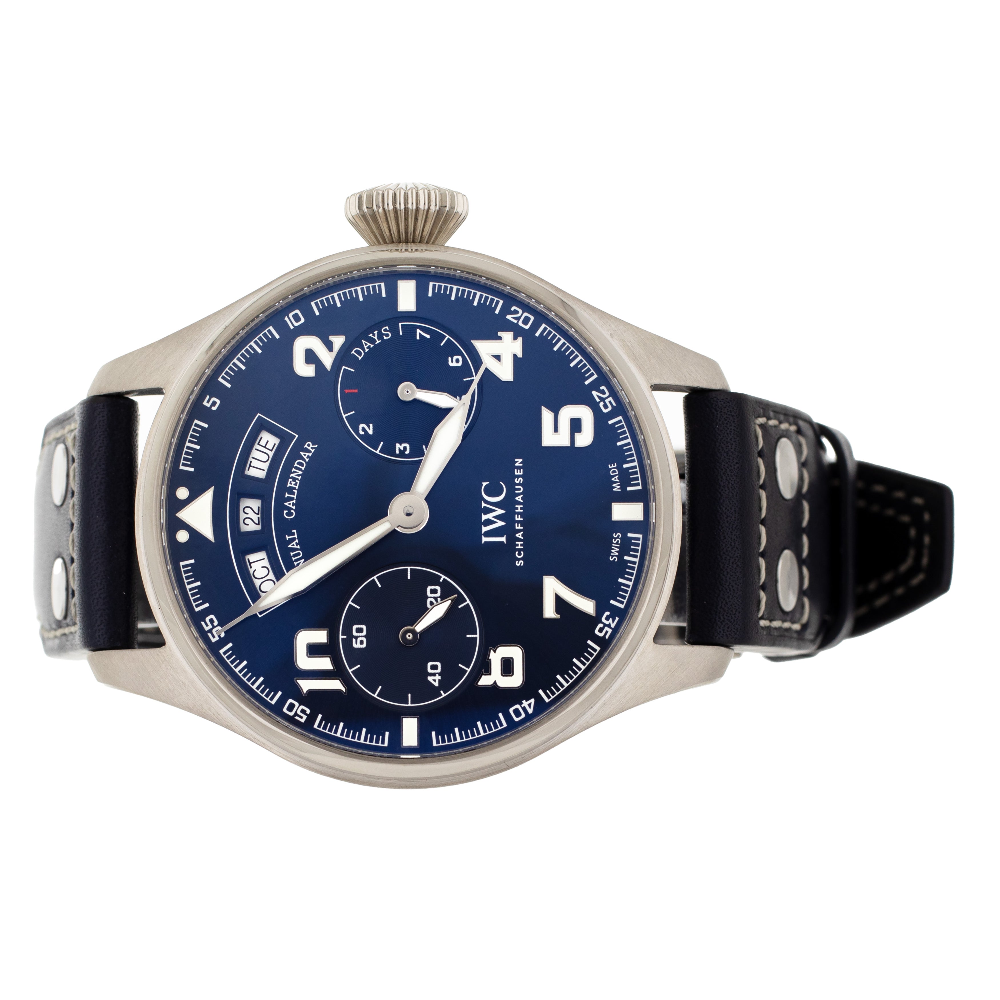 IWC Pilot Annual Calendar Le Petit Prince White Gold Blue Dial 46.2mm IW502703
