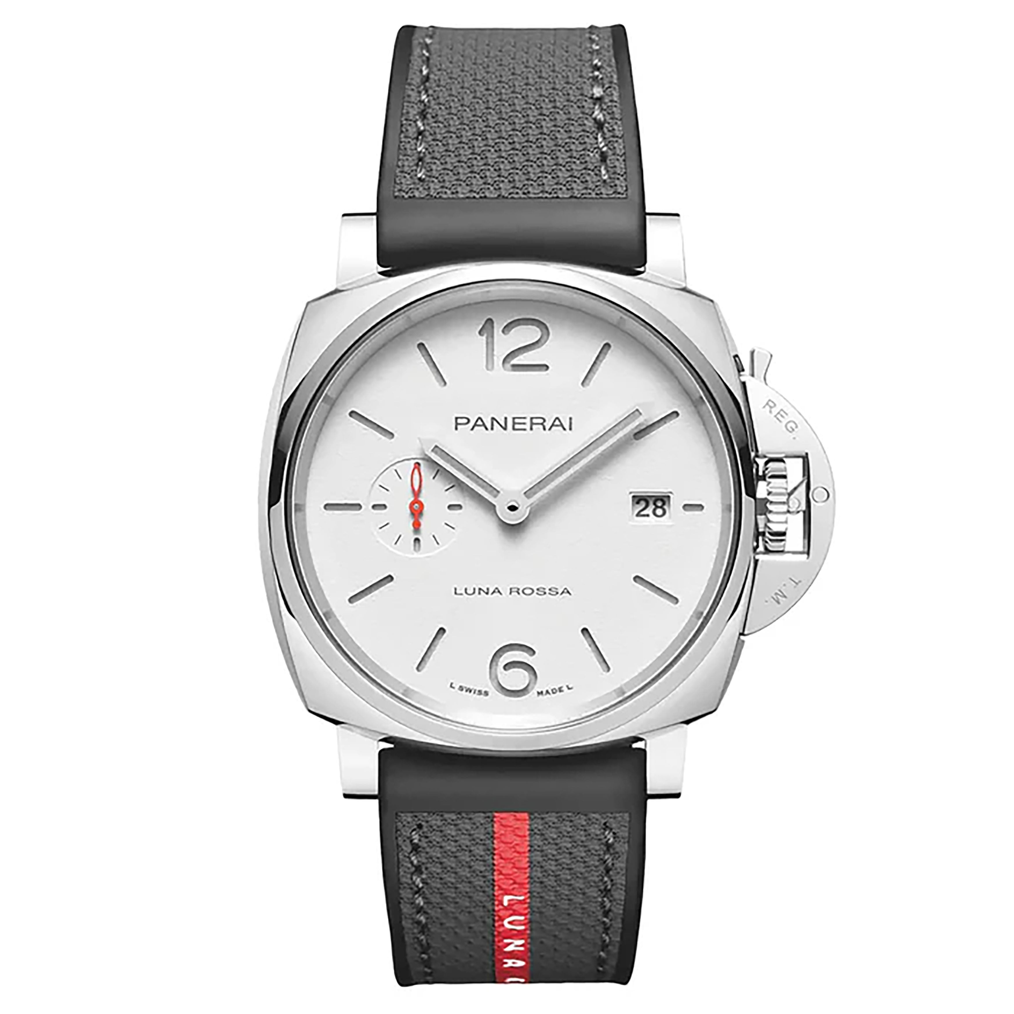 Panerai Luminor Due Luna Rossa Watch, 42mm White Dial, PAM01673