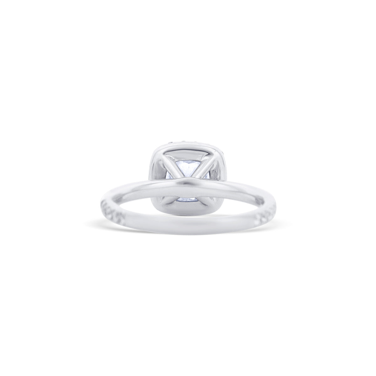 18K White Gold Cushion Diamond Halo Engagement Ring