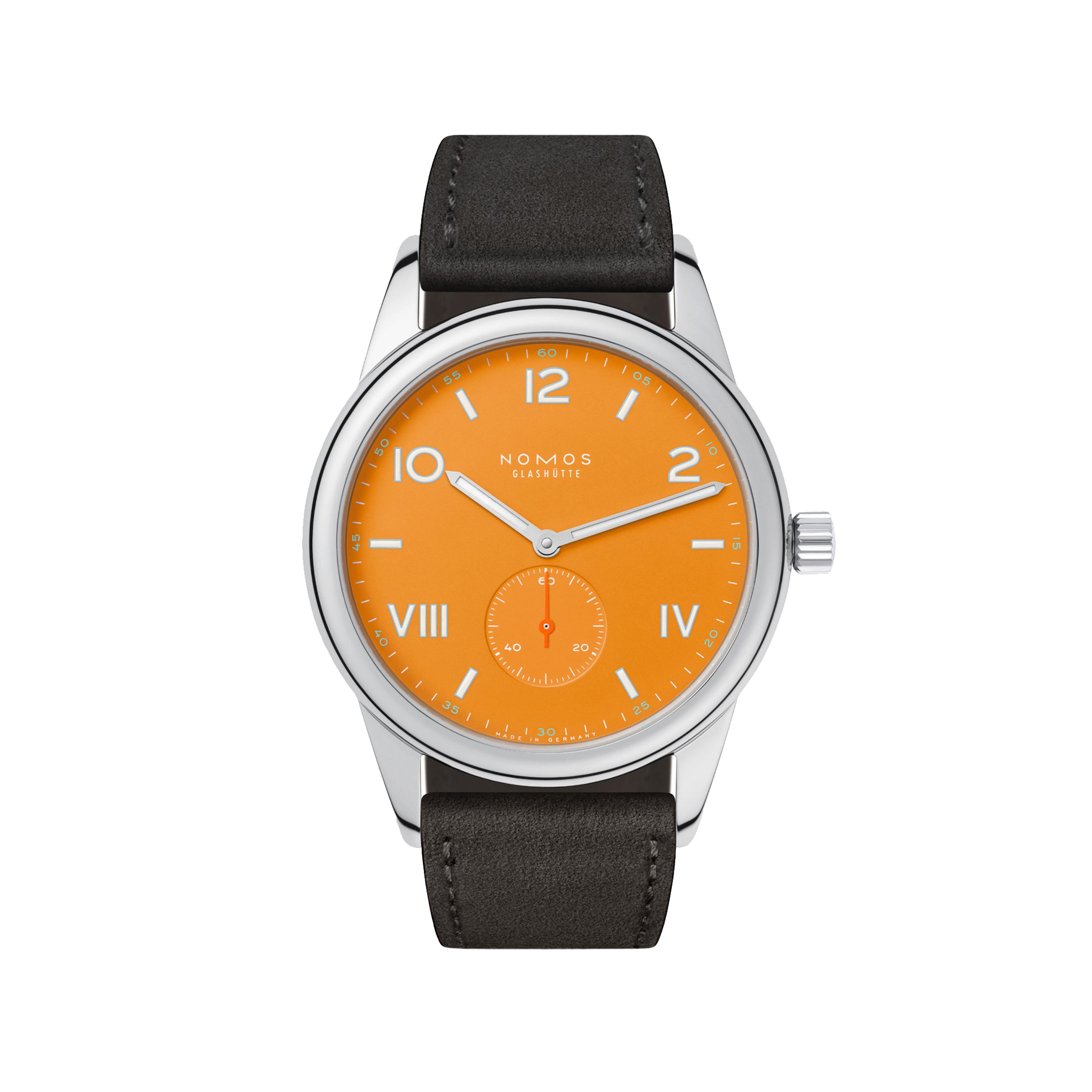 Nomos Glashutte Club Campus 38 Future Orange Watch, 38mm Orange Dial, 729