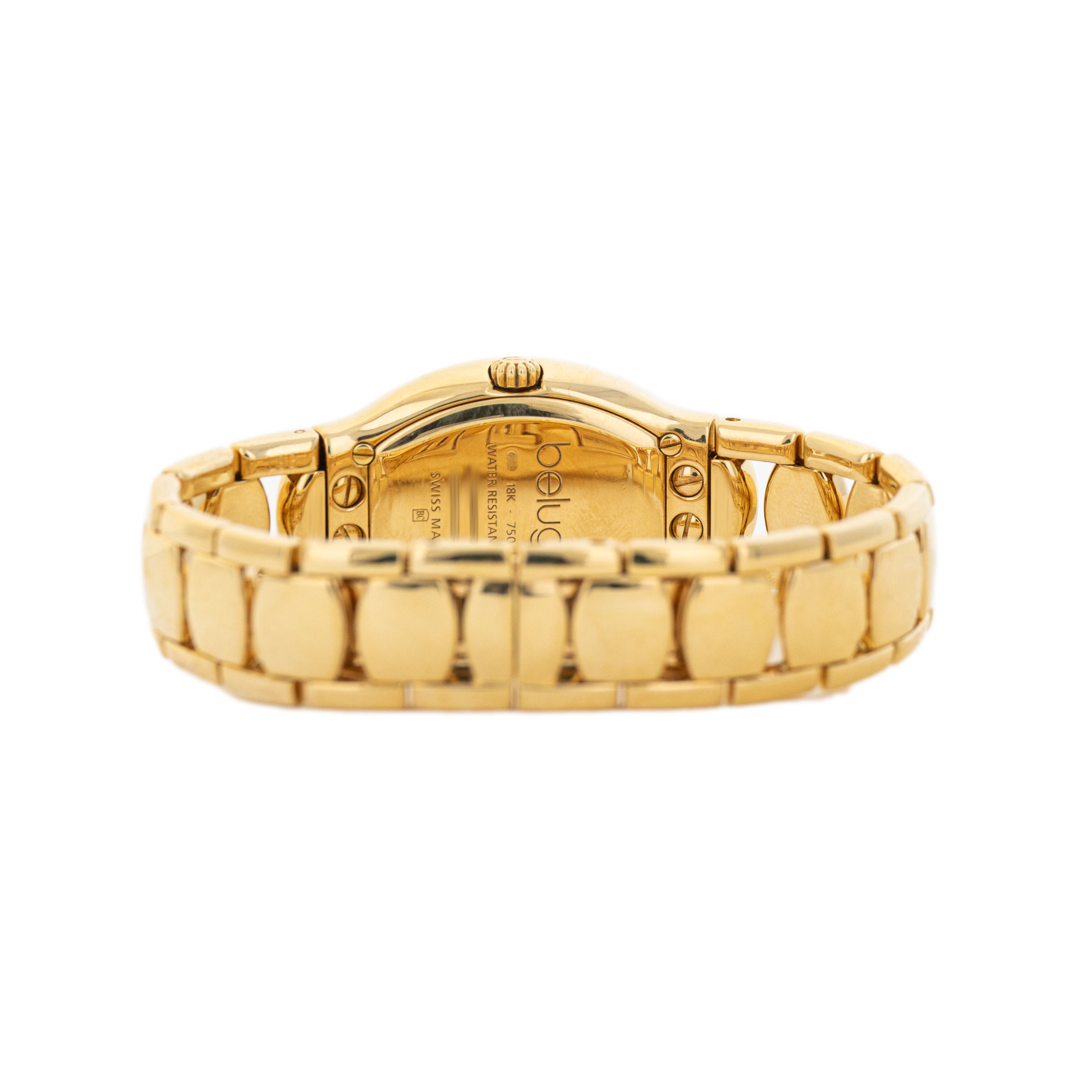 Ebel Beluga Tonneau Yellow Gold Silver Dial 14mm E8656G28-30