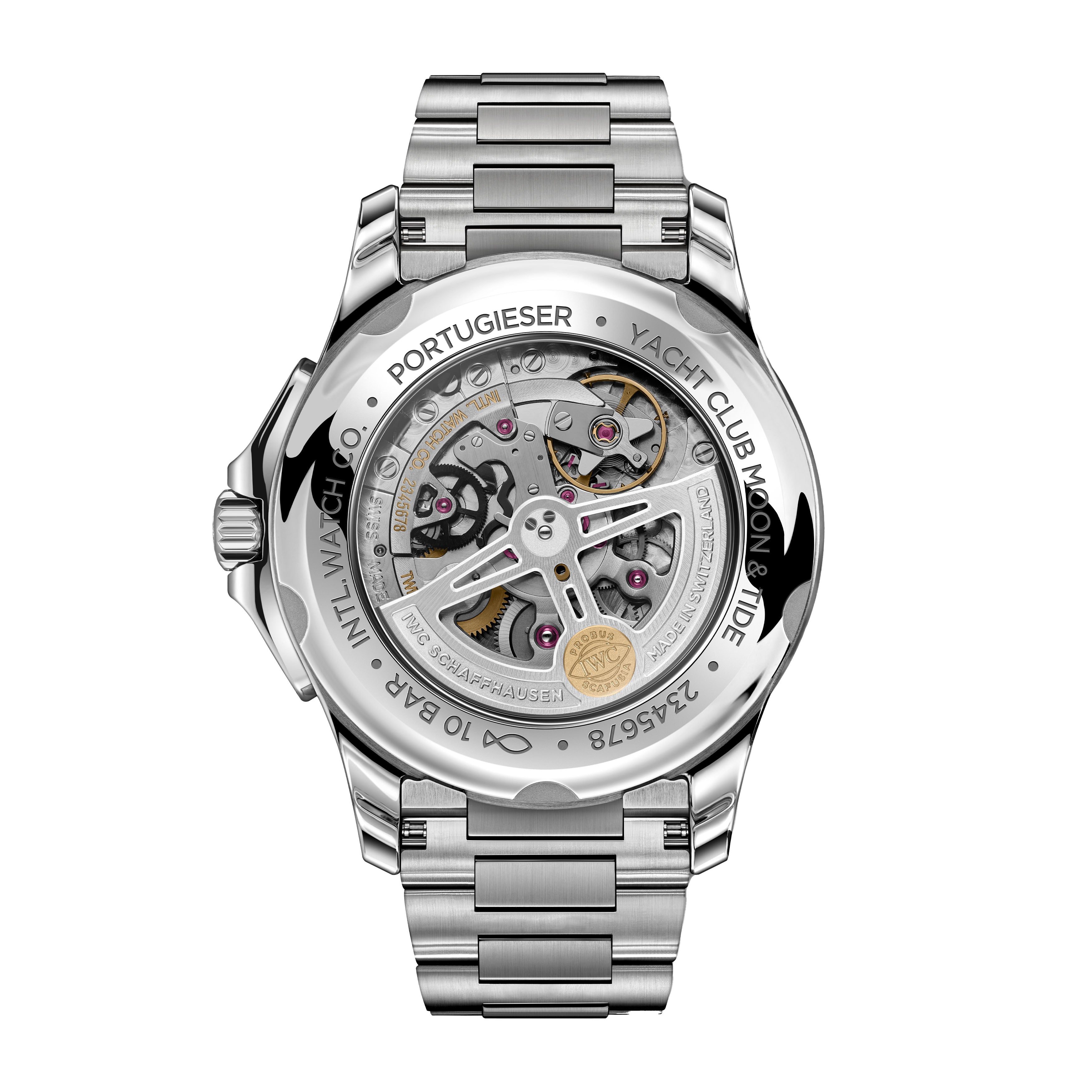 IWC Portugieser Yacht Club Moon & Tide Watch, 44.6mm Black Dial, IW344002