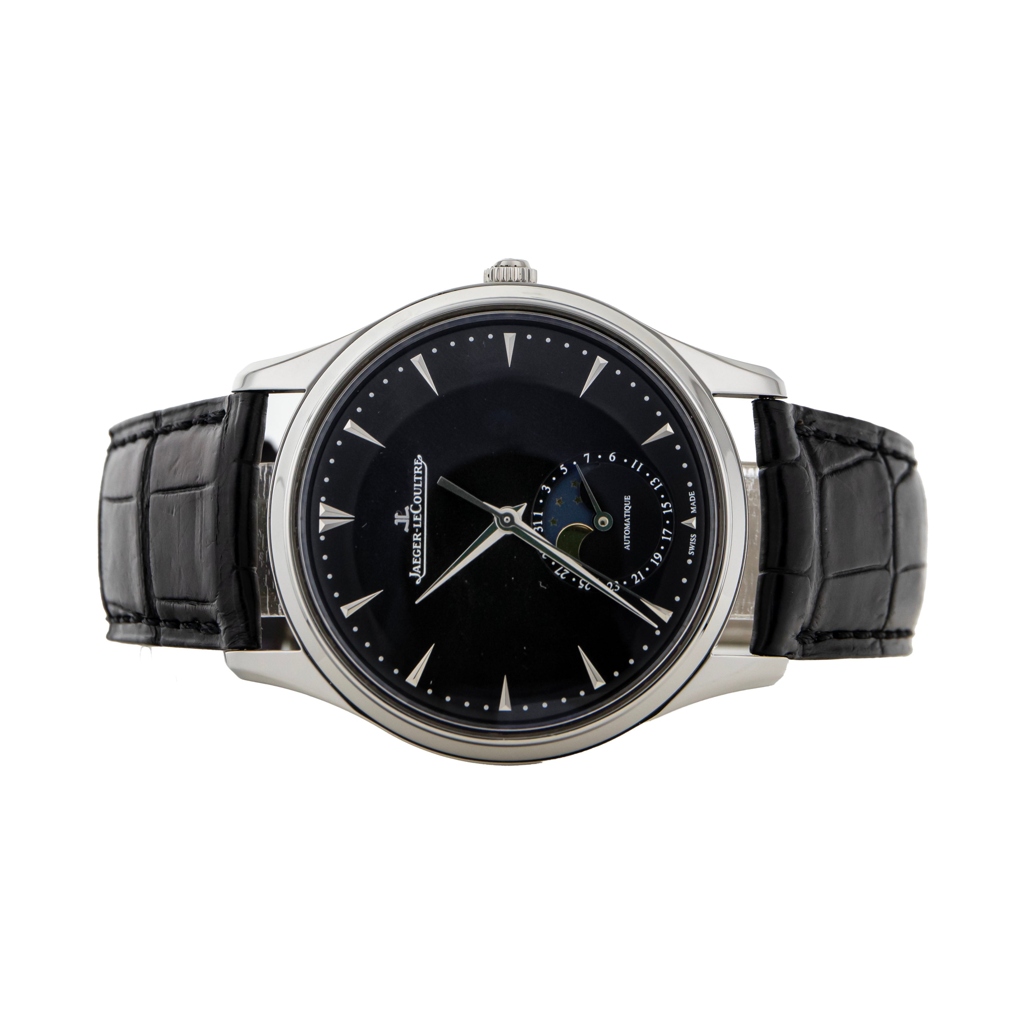 Jaeger-LeCoultre Master Ultra Thin Moon Steel Black Dial 39mm Q1368470 Full Set