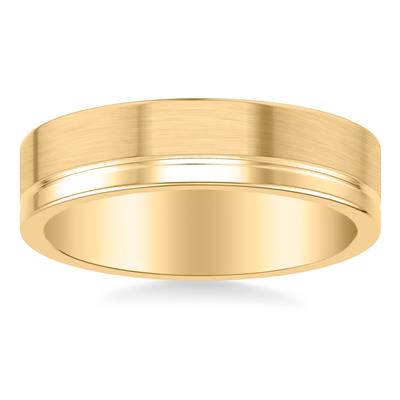 14K Yellow Gold Wedding Band 6mm
