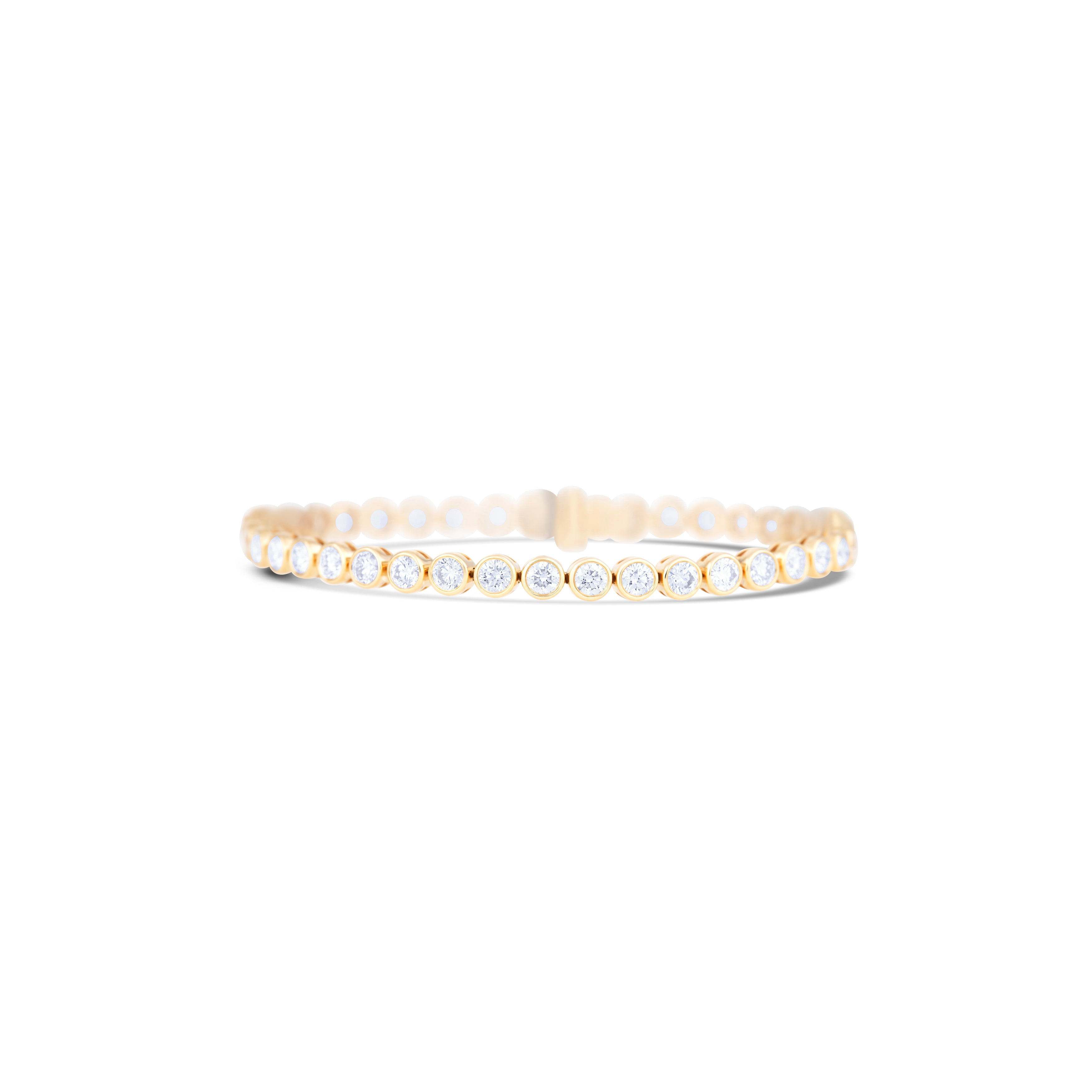 14K Yellow Gold Round Diamond Bracelet