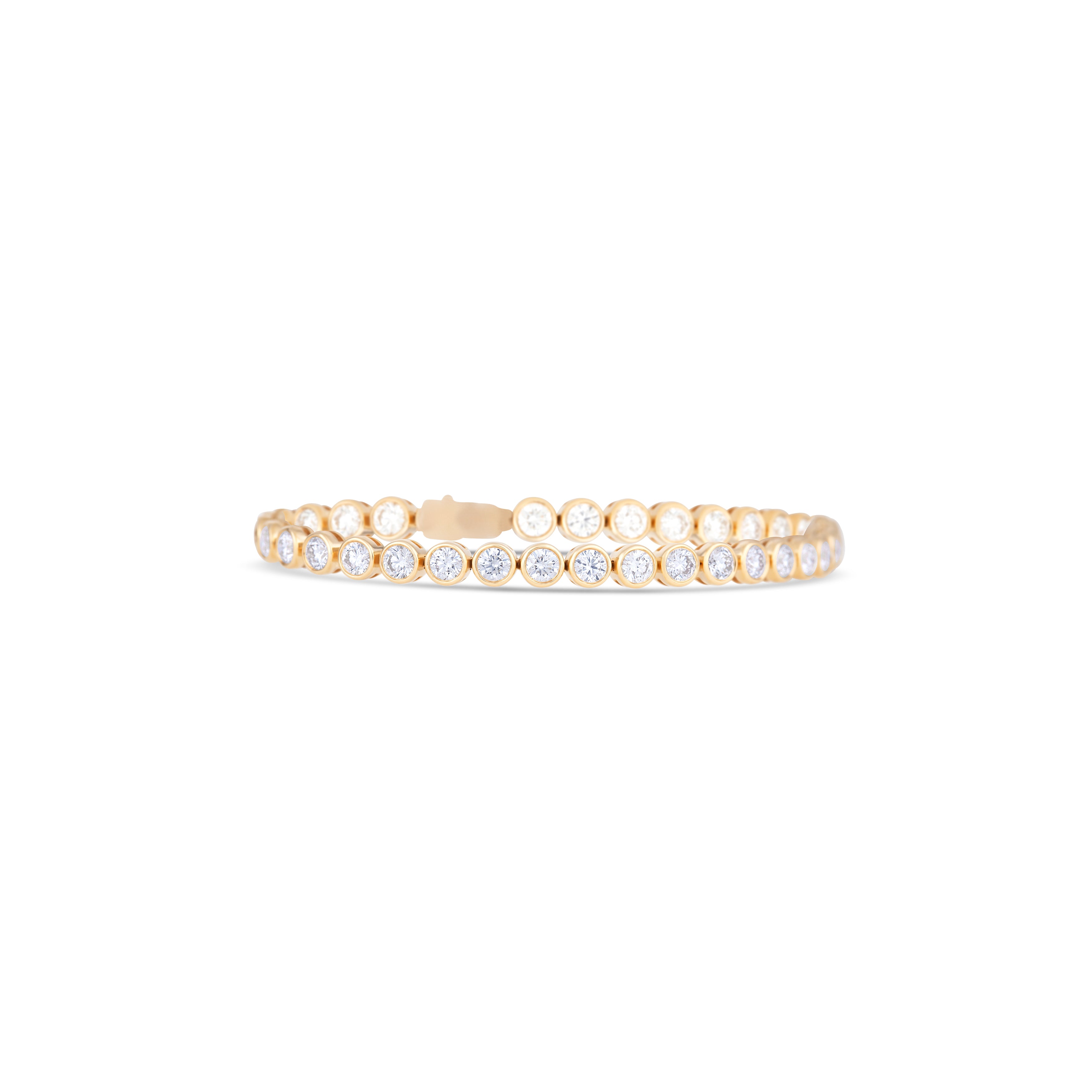 14K Yellow Gold Round Diamond Bracelet