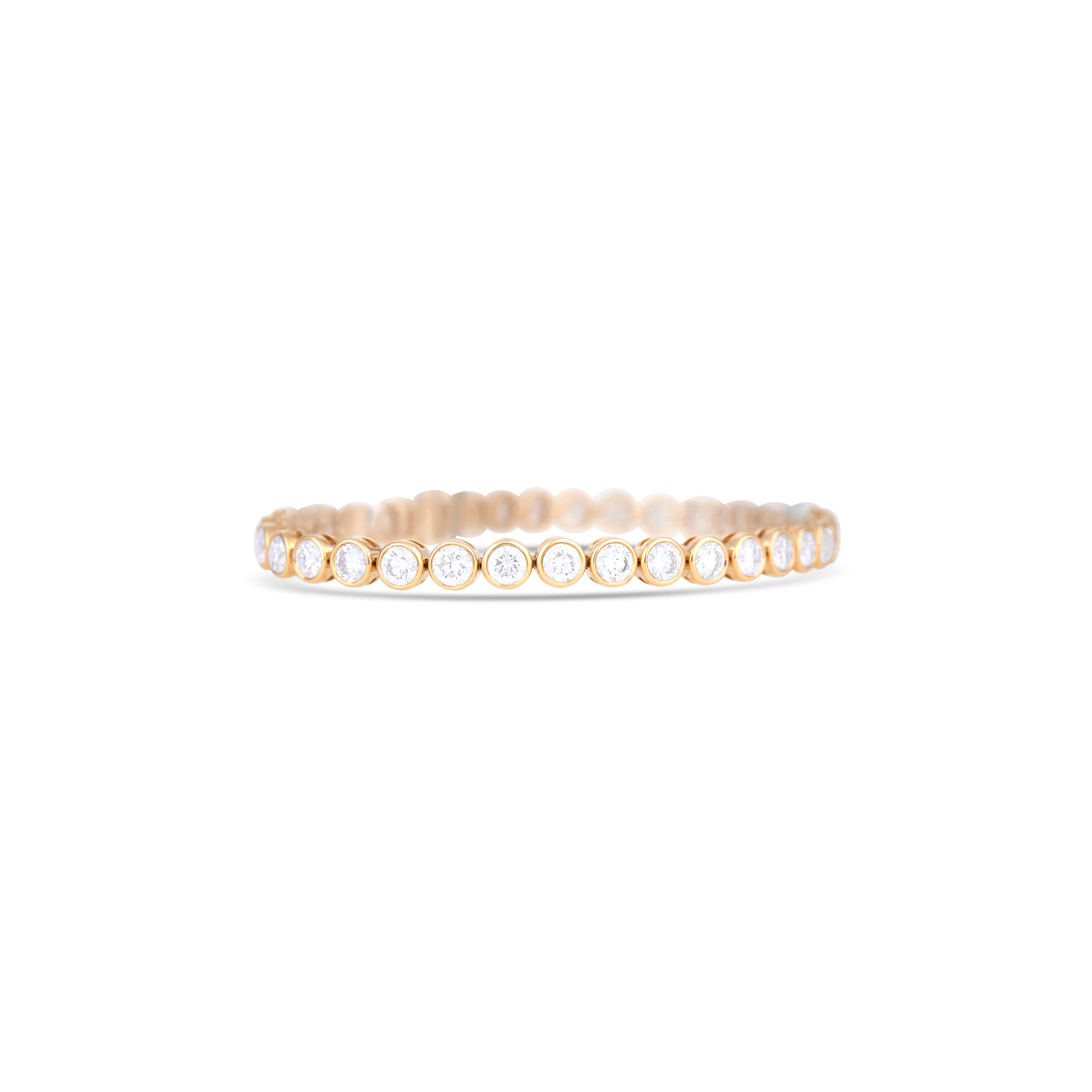 14K Yellow Gold Round Diamond Bracelet